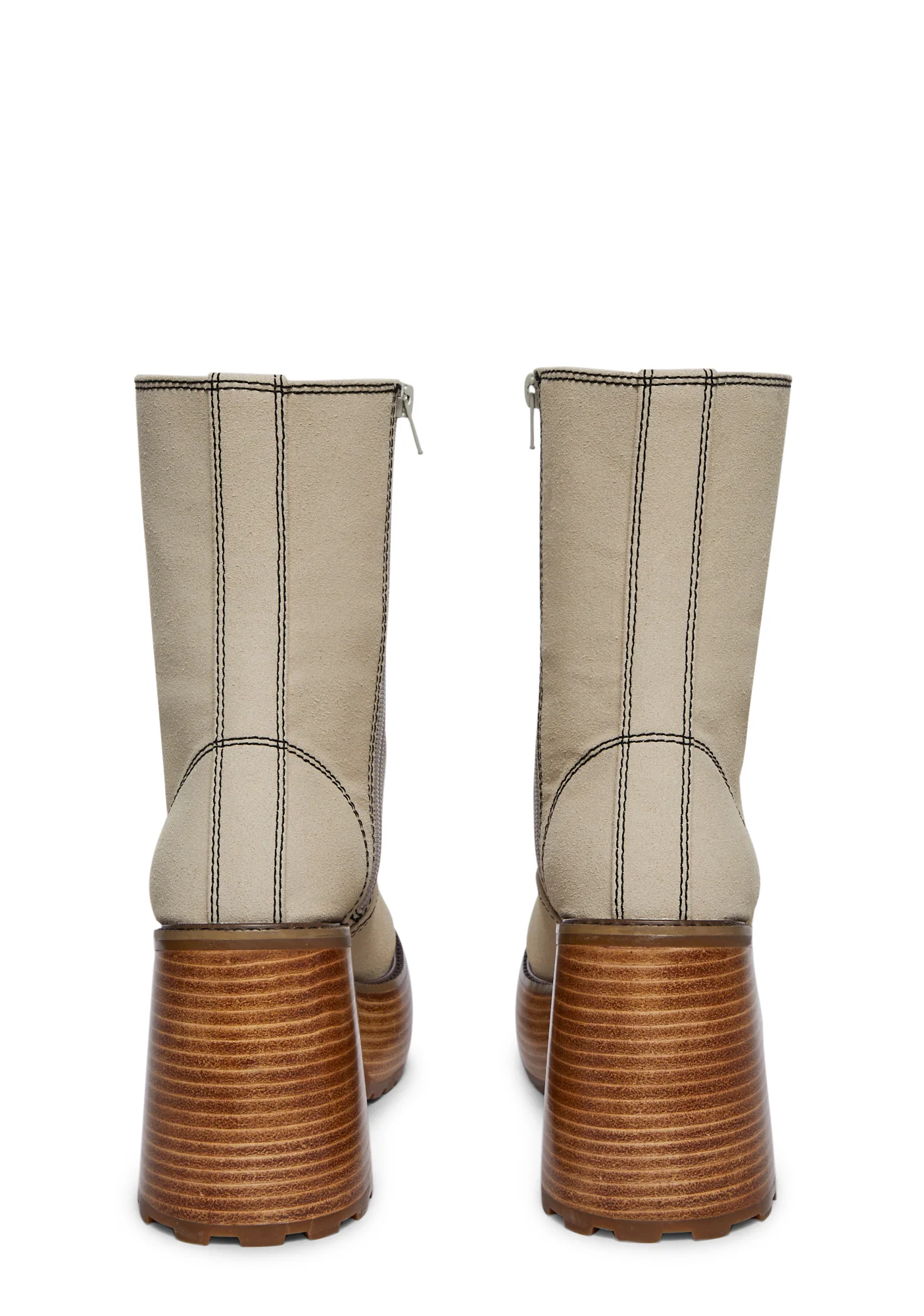 Buzz Me In Platform Boots - Ecru - Image 4