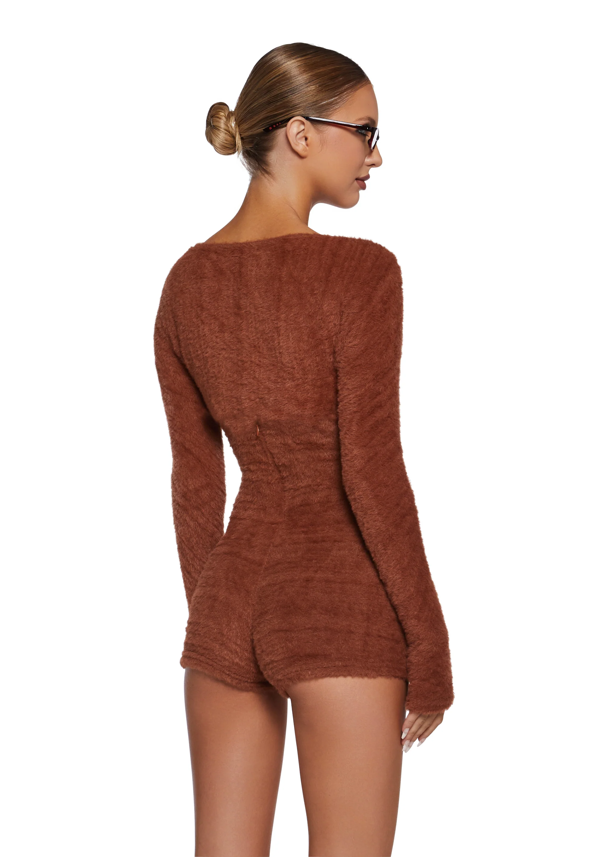 By The Fire Romper And Shrug Set - Brown - Image 4