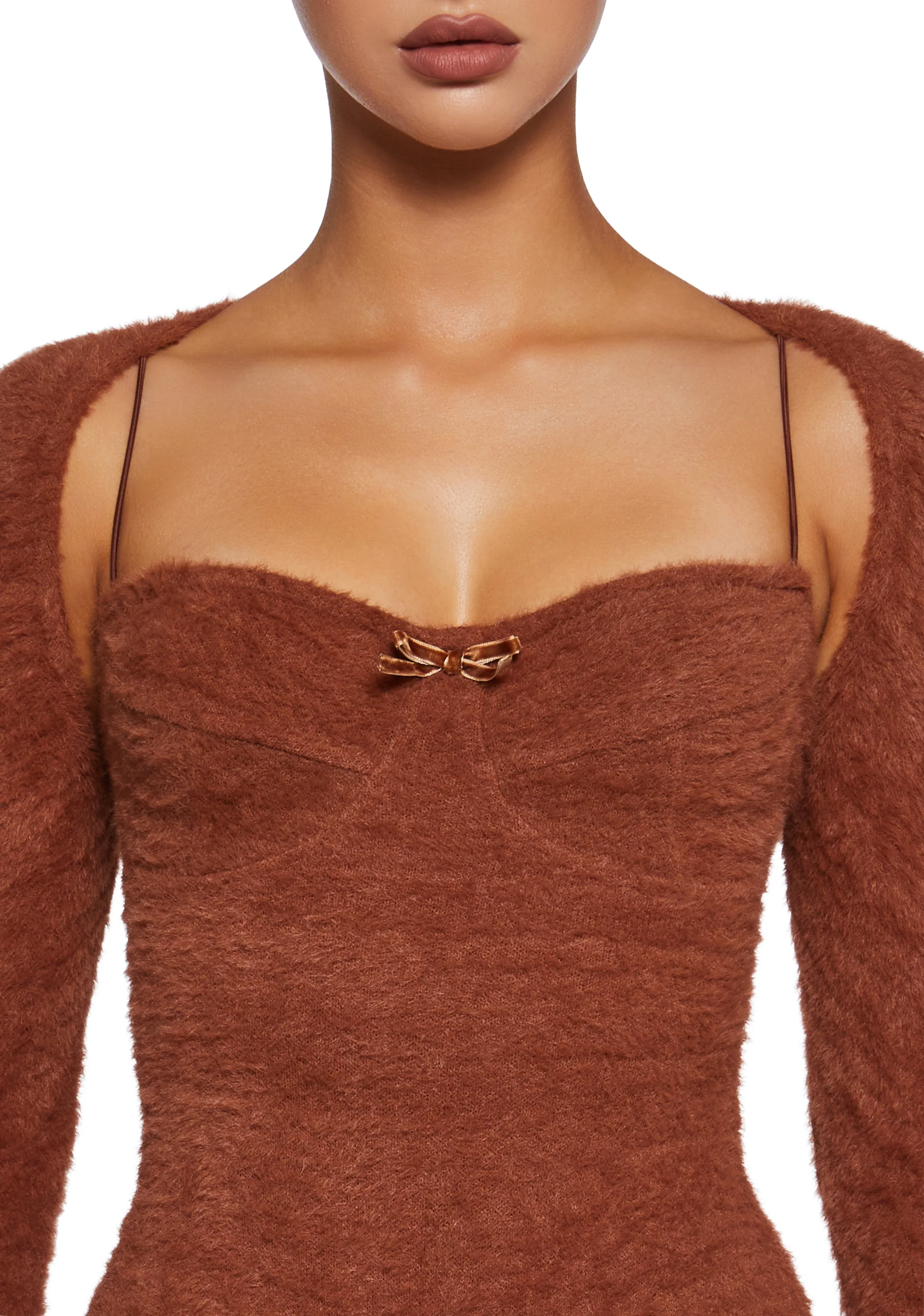 By The Fire Romper And Shrug Set - Brown - Image 5