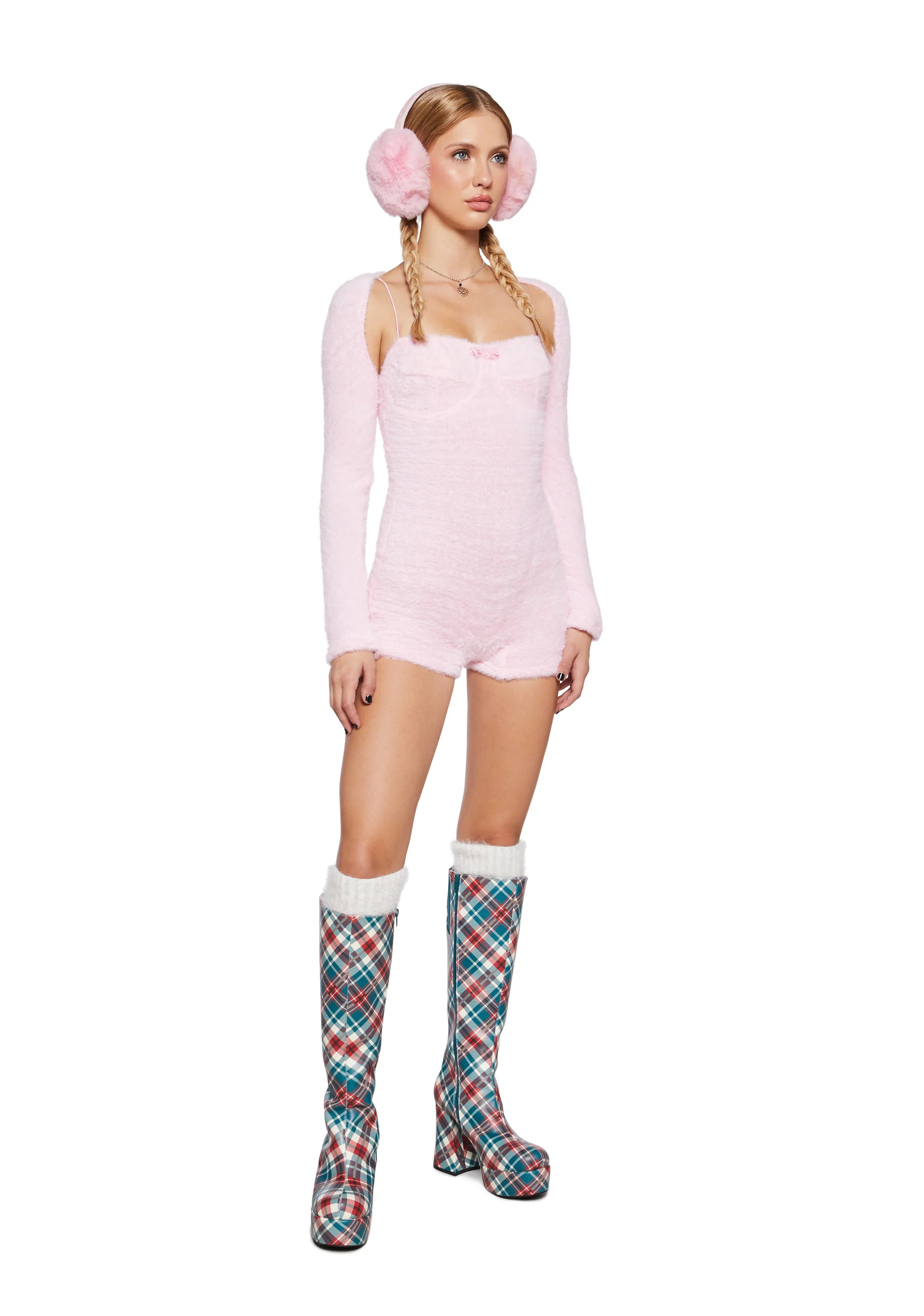 By The Fire Romper And Shrug Set - Pink - Image 2