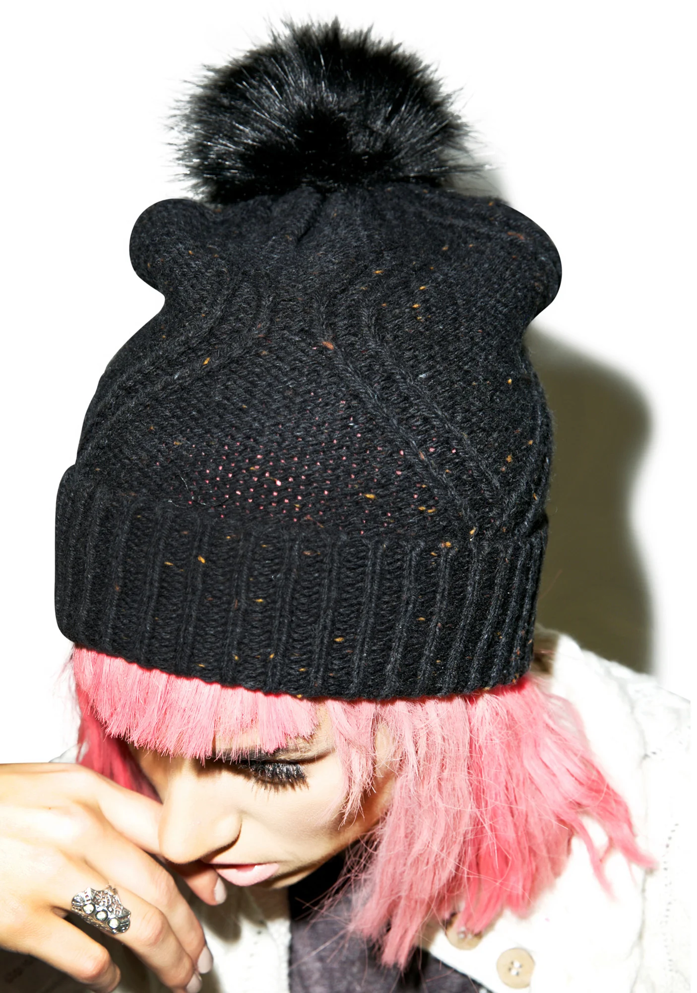 Cable Knit Beanie - Image 3
