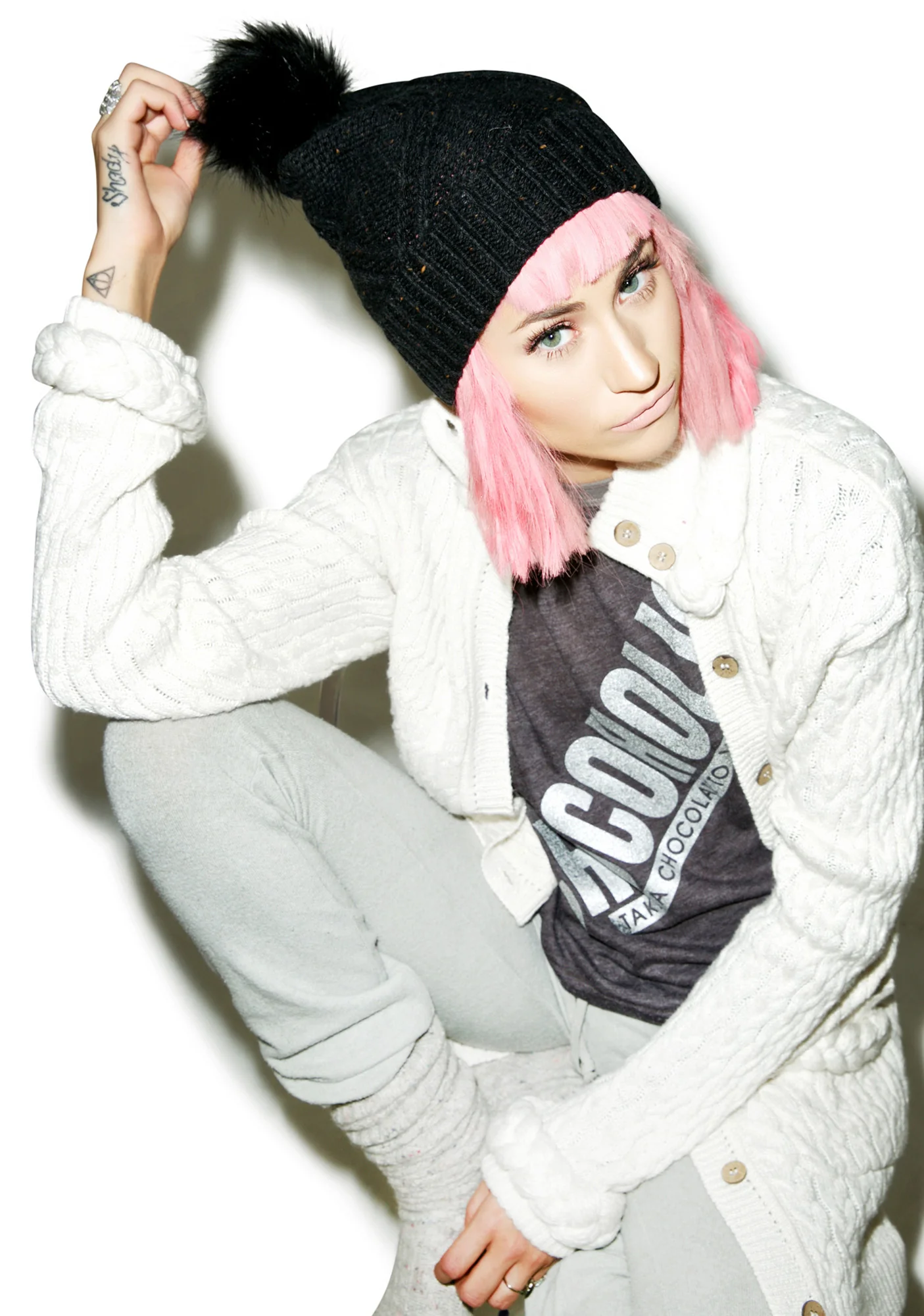 Cable Knit Beanie - Image 7