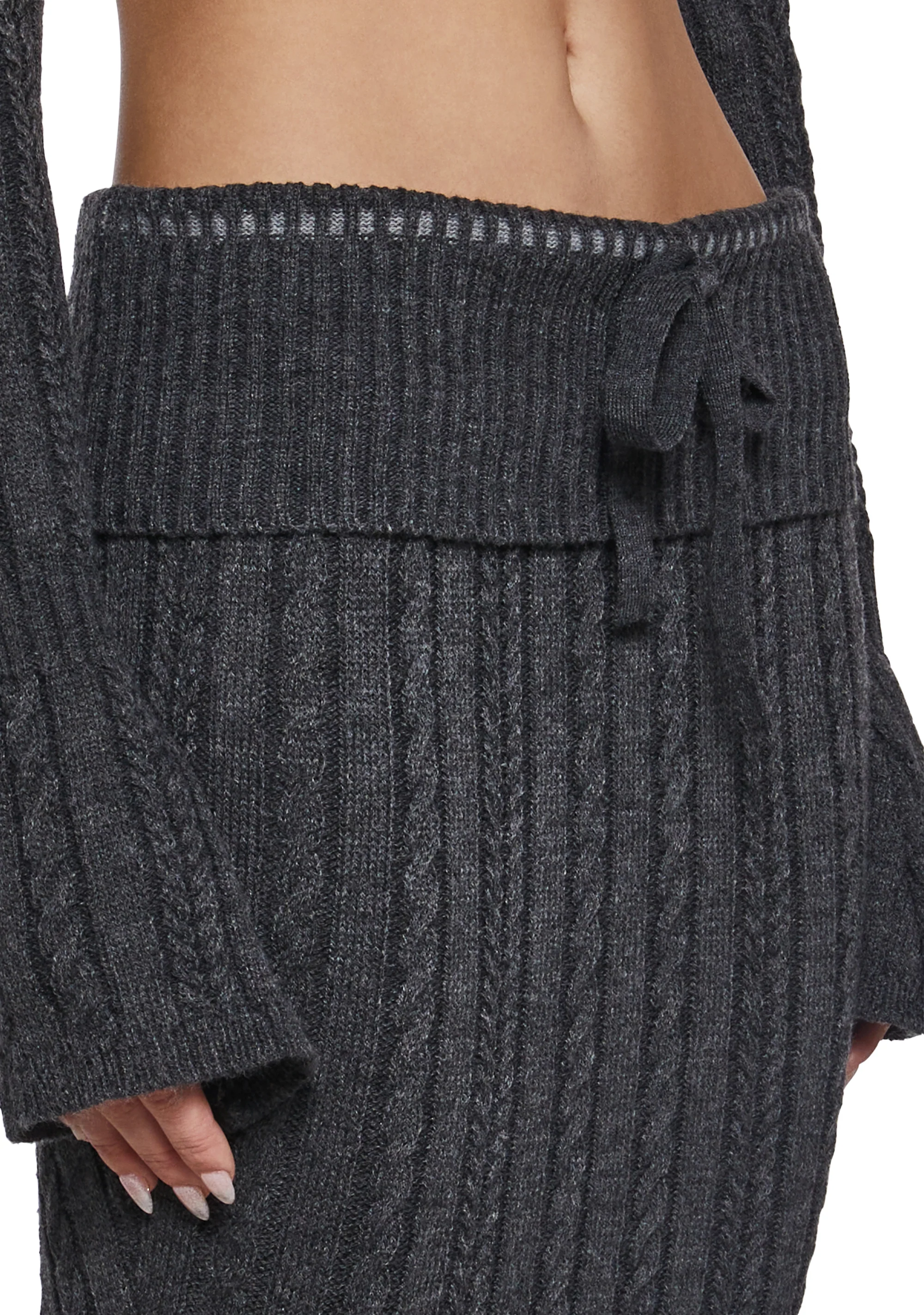 Deep Thoughts Cable Knit Maxi Skirt - Image 5