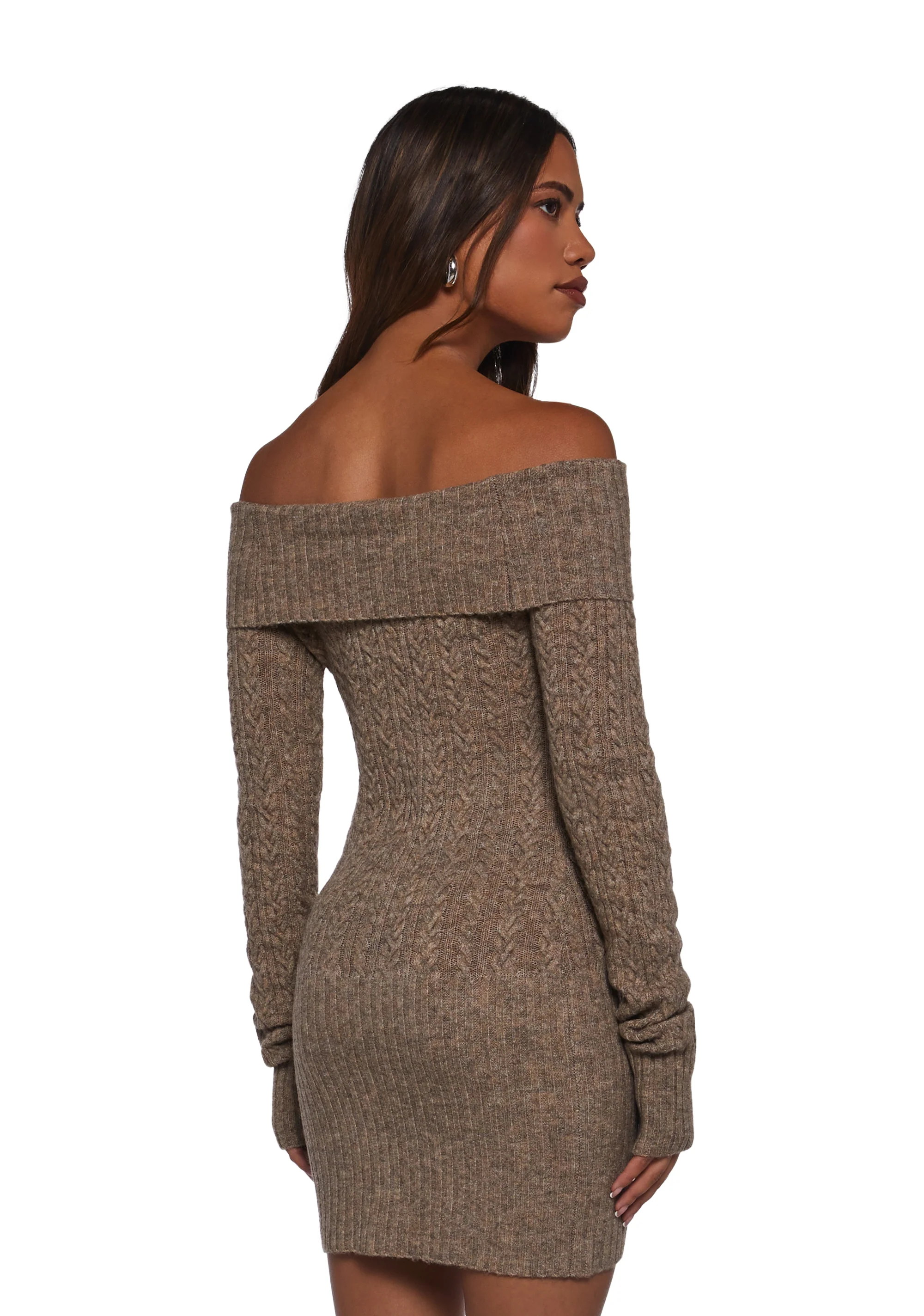 Manifest It Off The Shoulder Sweater Mini Dress - Image 4