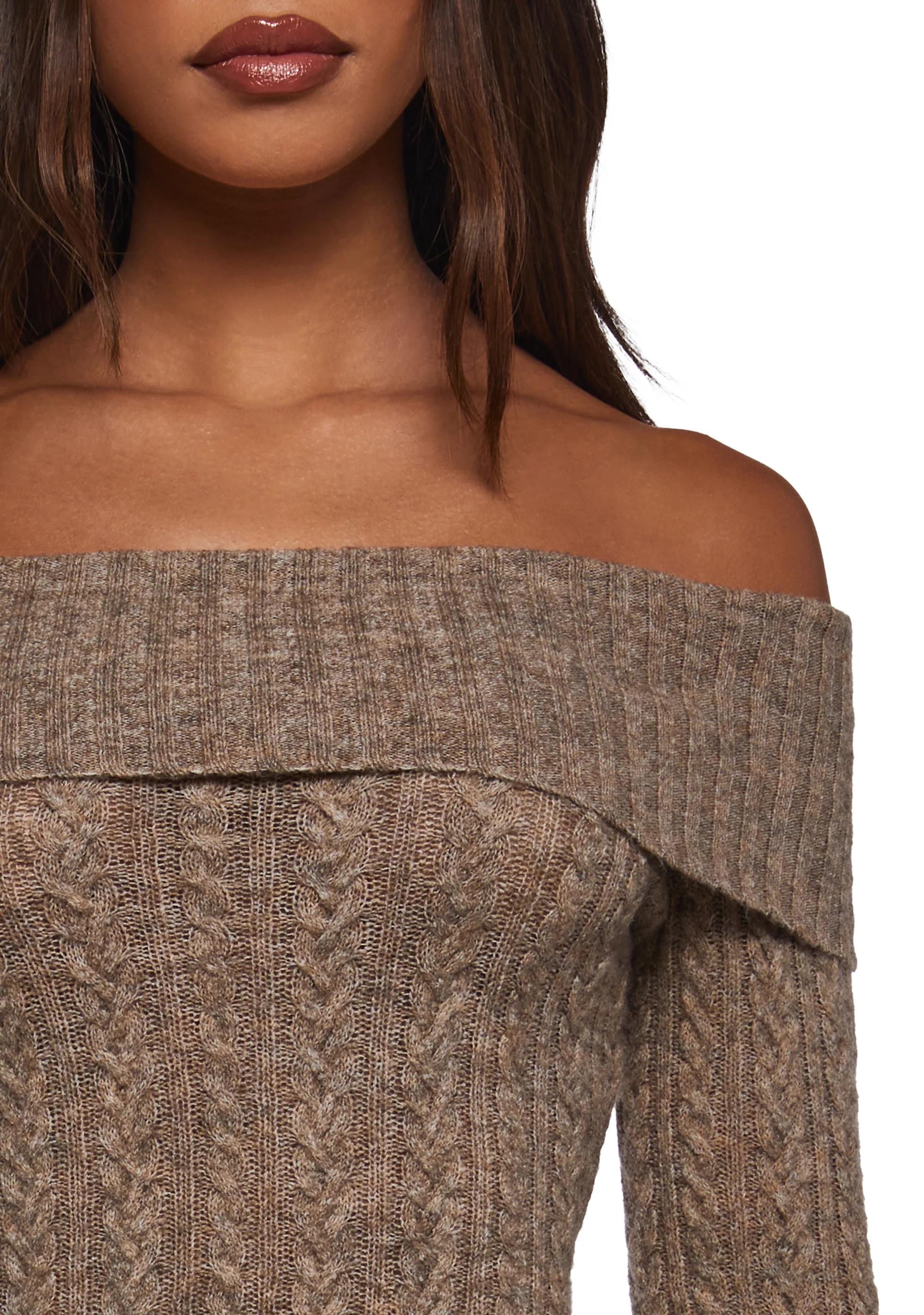 Manifest It Off The Shoulder Sweater Mini Dress - Image 5