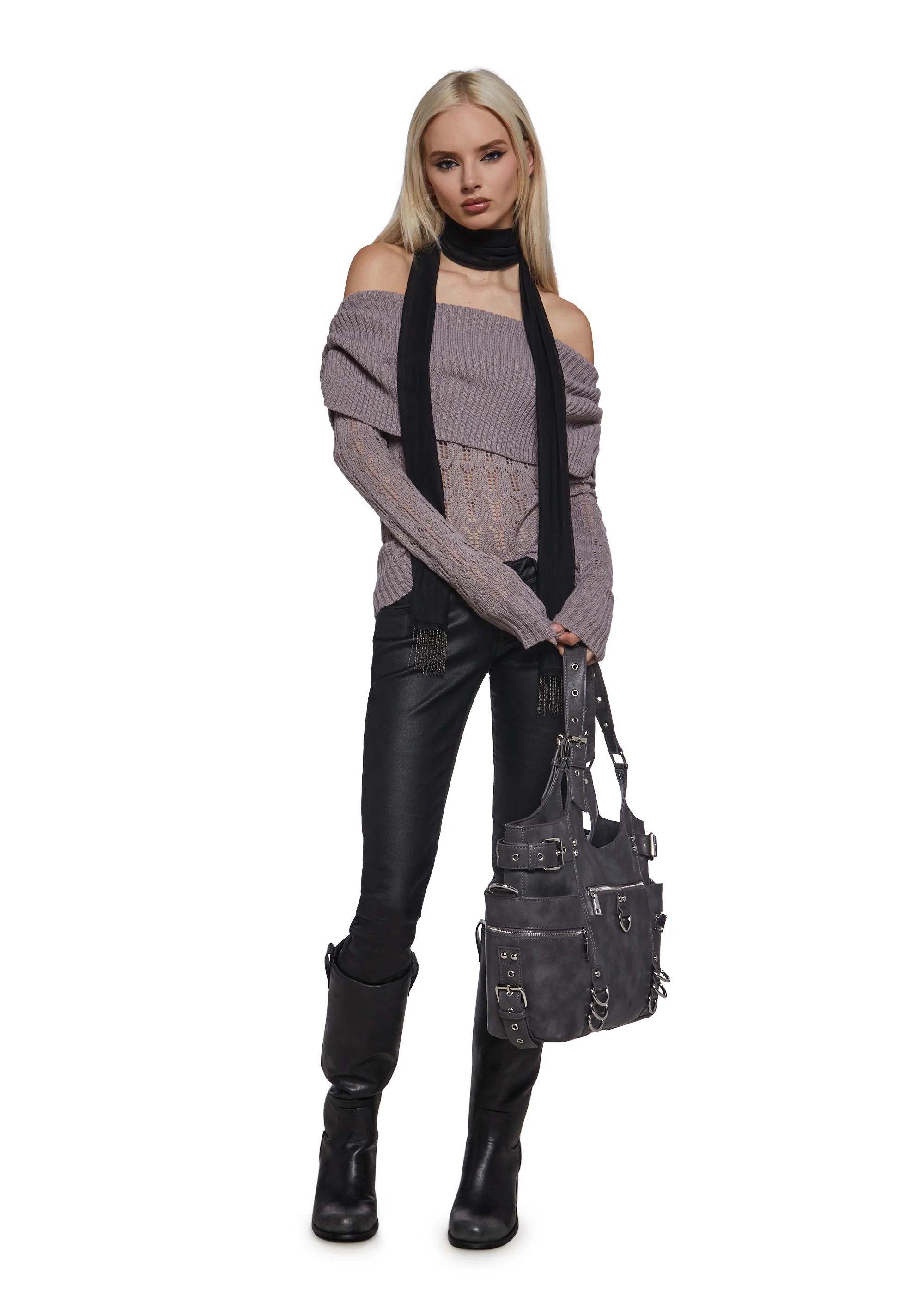 Flirty Tease Off The Shoulder Sweater - Image 2