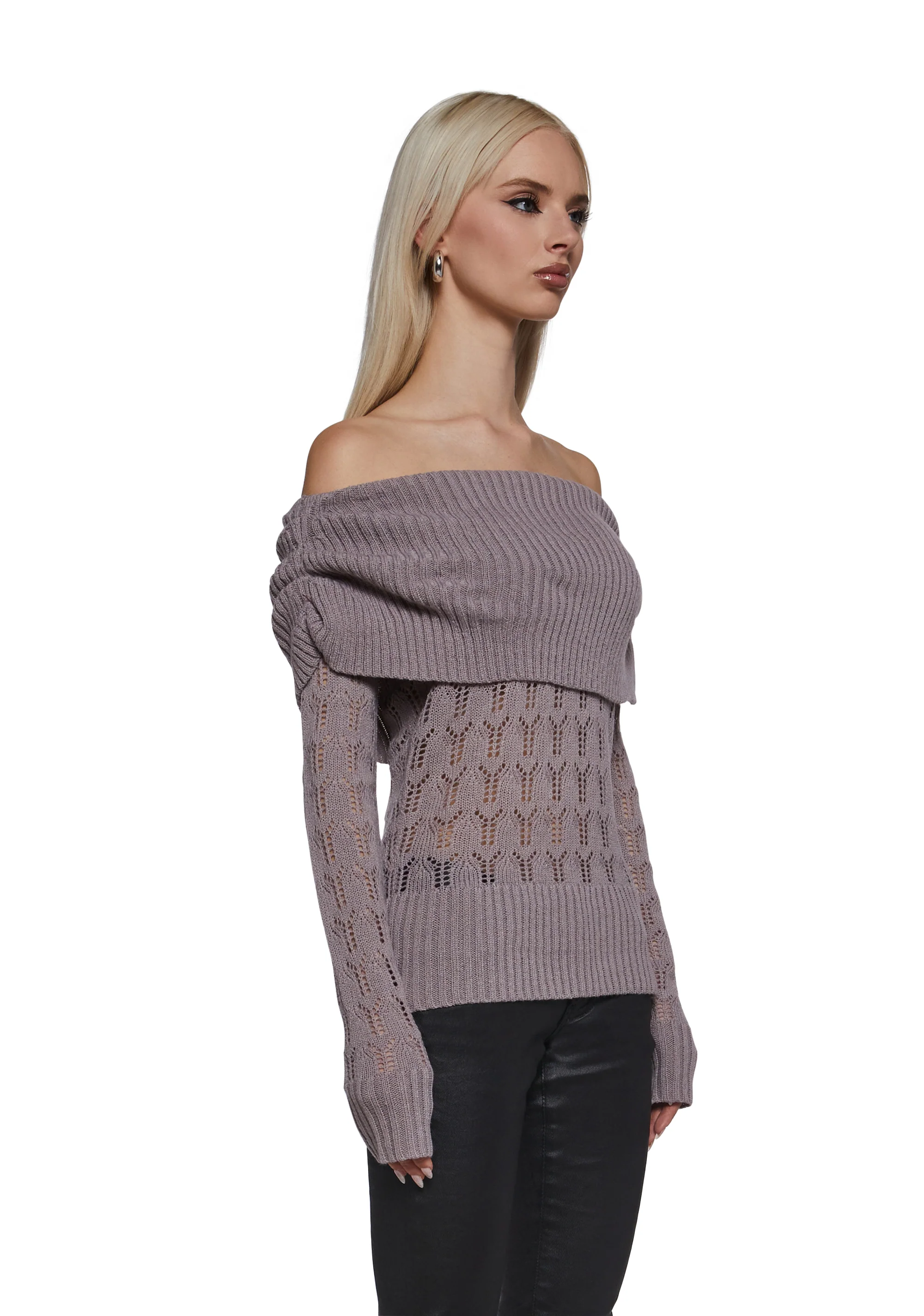 Flirty Tease Off The Shoulder Sweater - Image 3