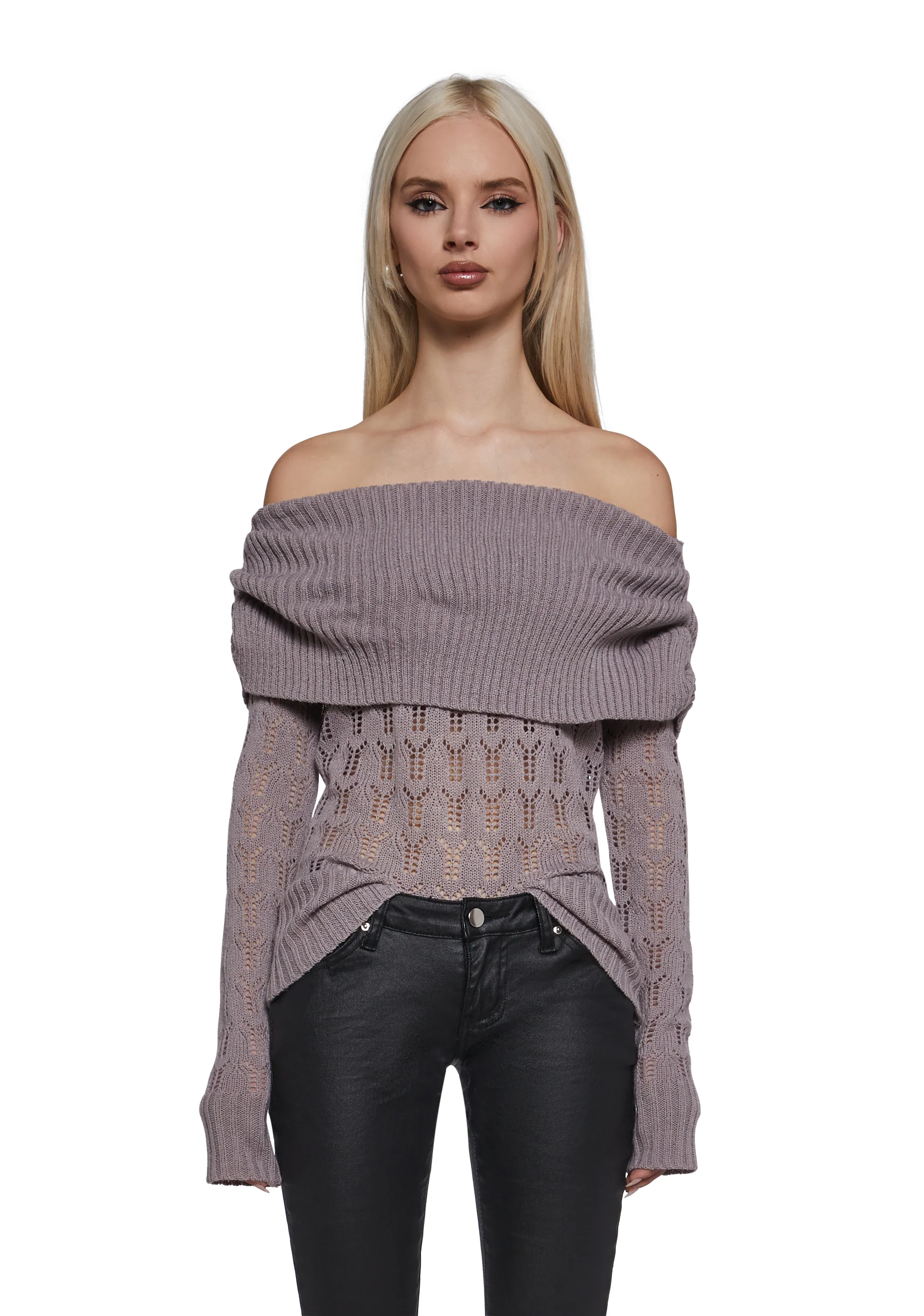 Flirty Tease Off The Shoulder Sweater - Image 6