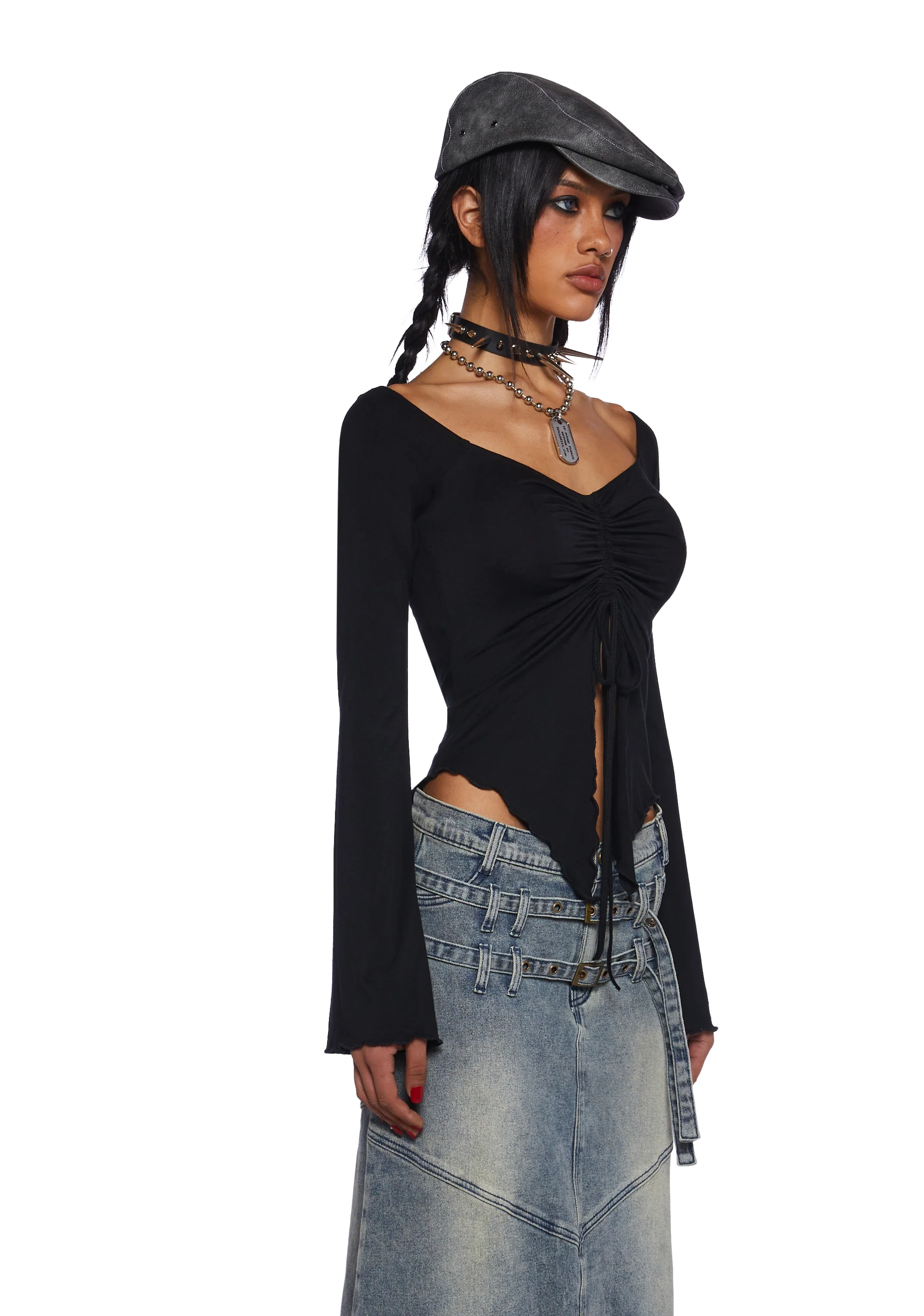 Call It Dreaming Long Sleeve Top - Black - Image 3