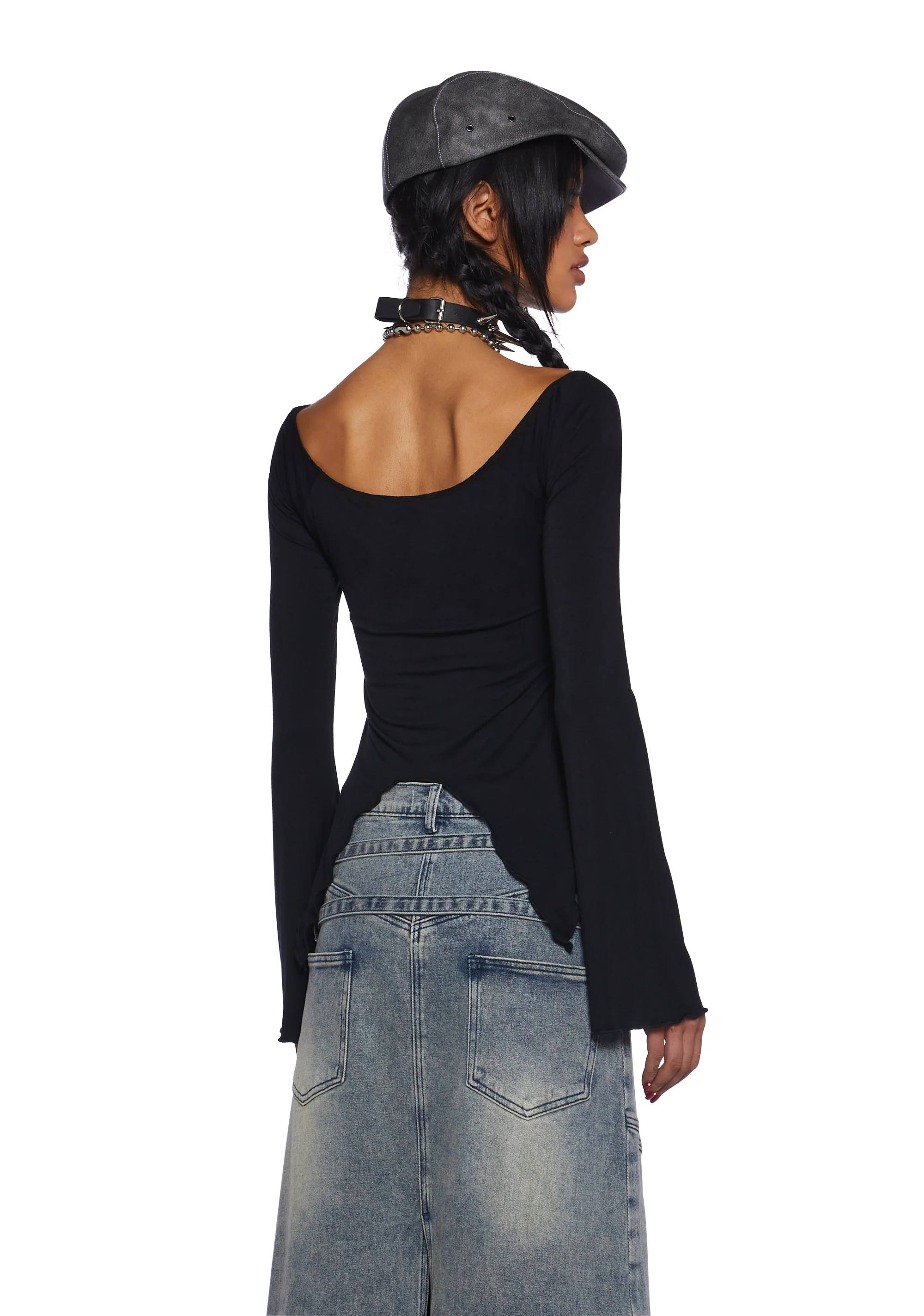 Call It Dreaming Long Sleeve Top - Black - Image 4