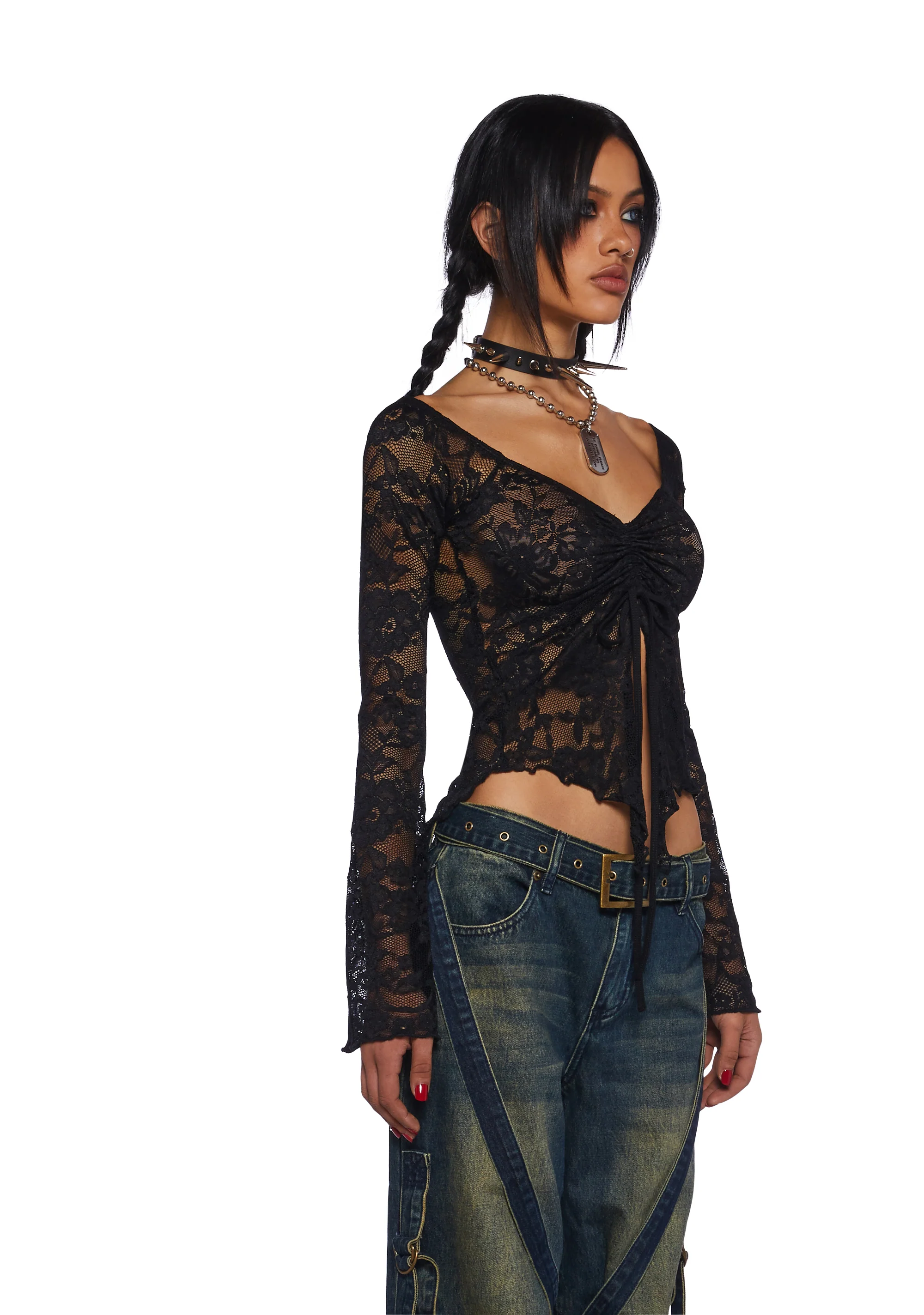 Call It Dreaming Long Sleeve Top - Lace - Image 3