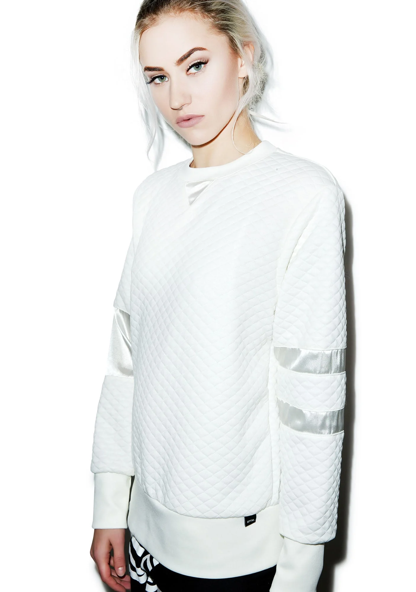 Call Me Quilted Pullover - Off White - Image 5
