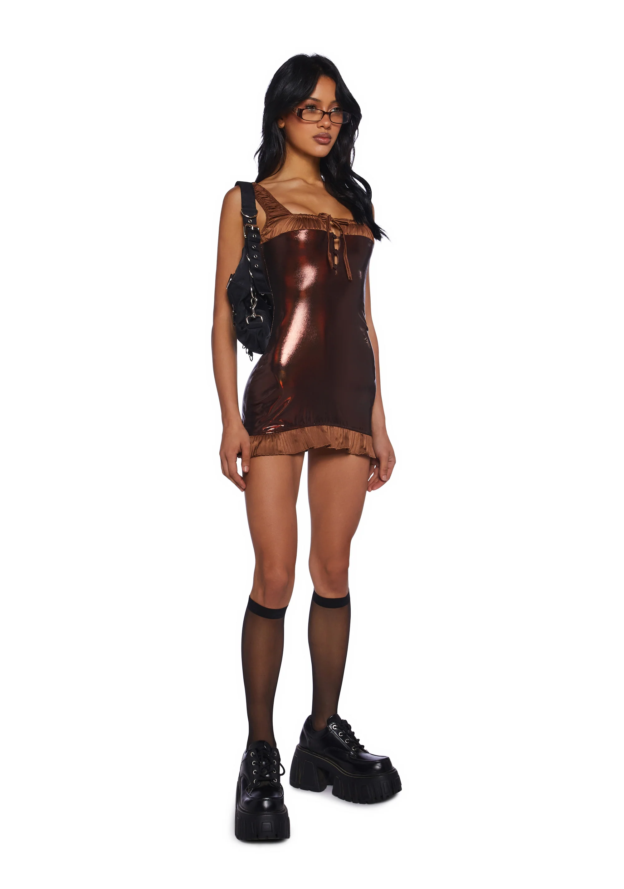 Calling Back Mini Dress - Brown - Image 4