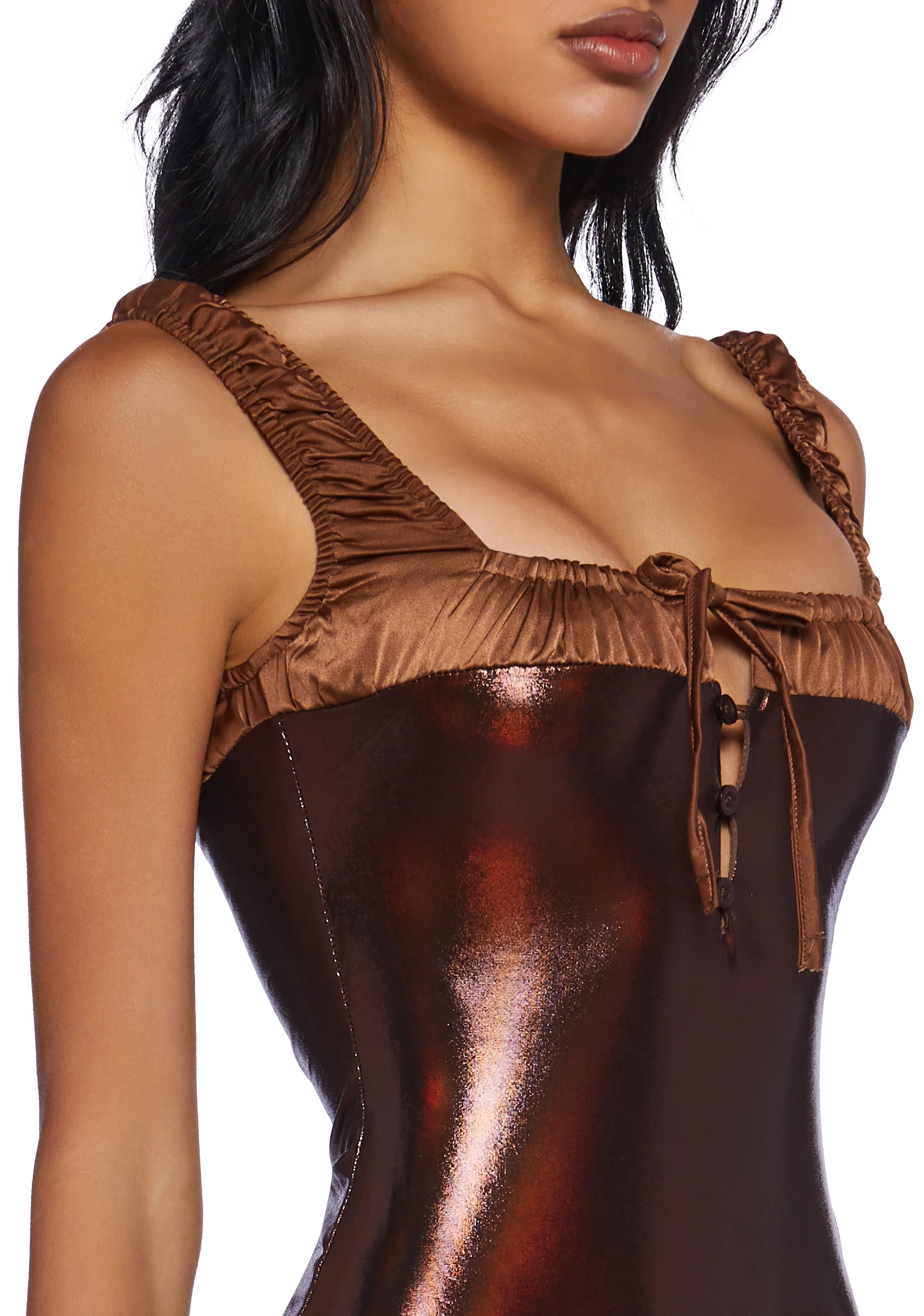 Calling Back Mini Dress - Brown - Image 5