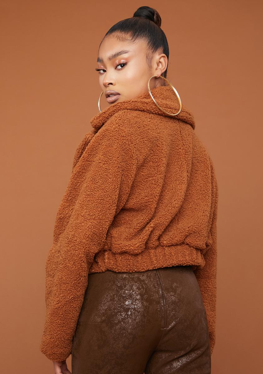 Camel It's A Mood Teddy Moto Jacket - Image 4