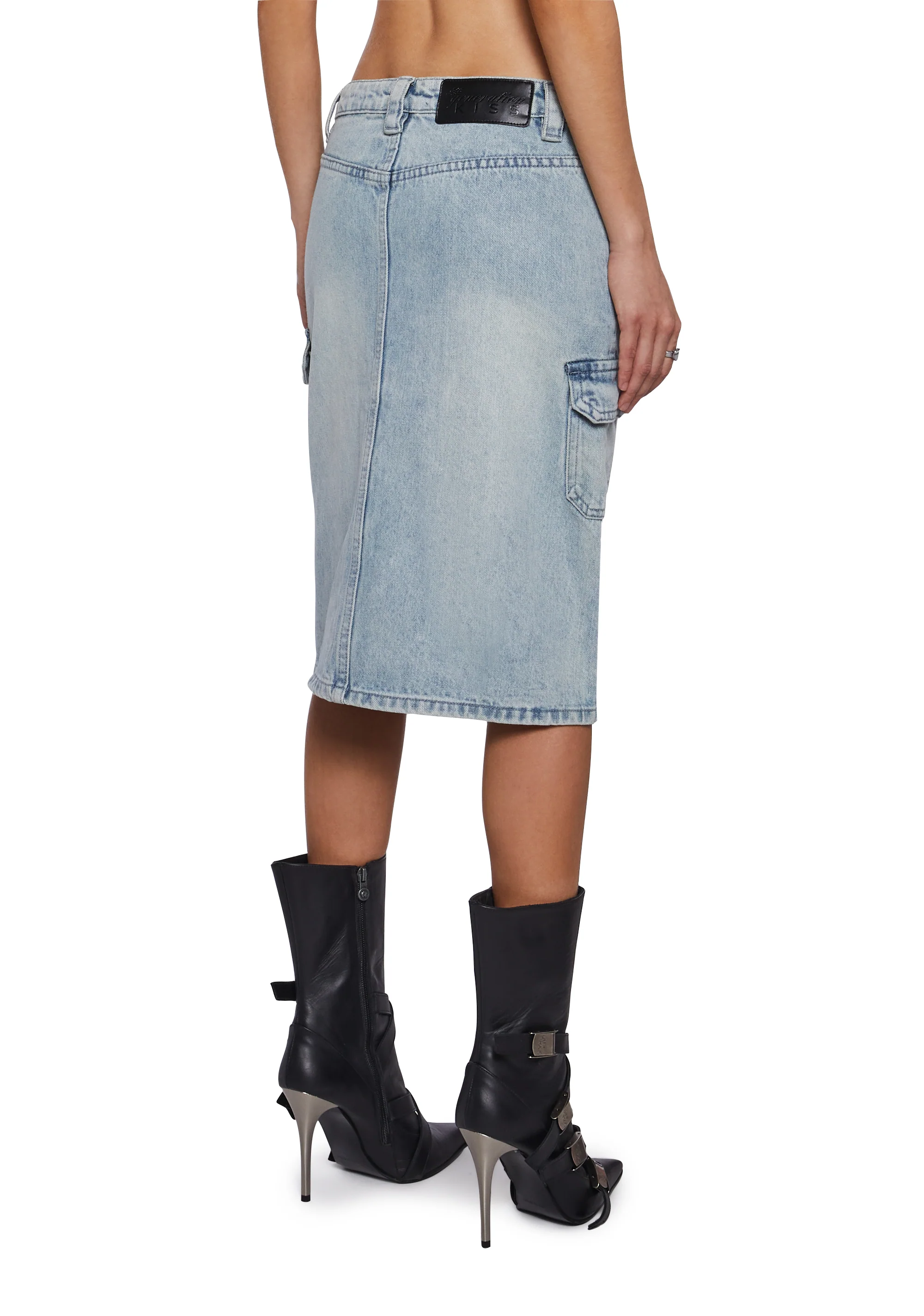 Camille Denim Midi Cargo Skirt - Image 4
