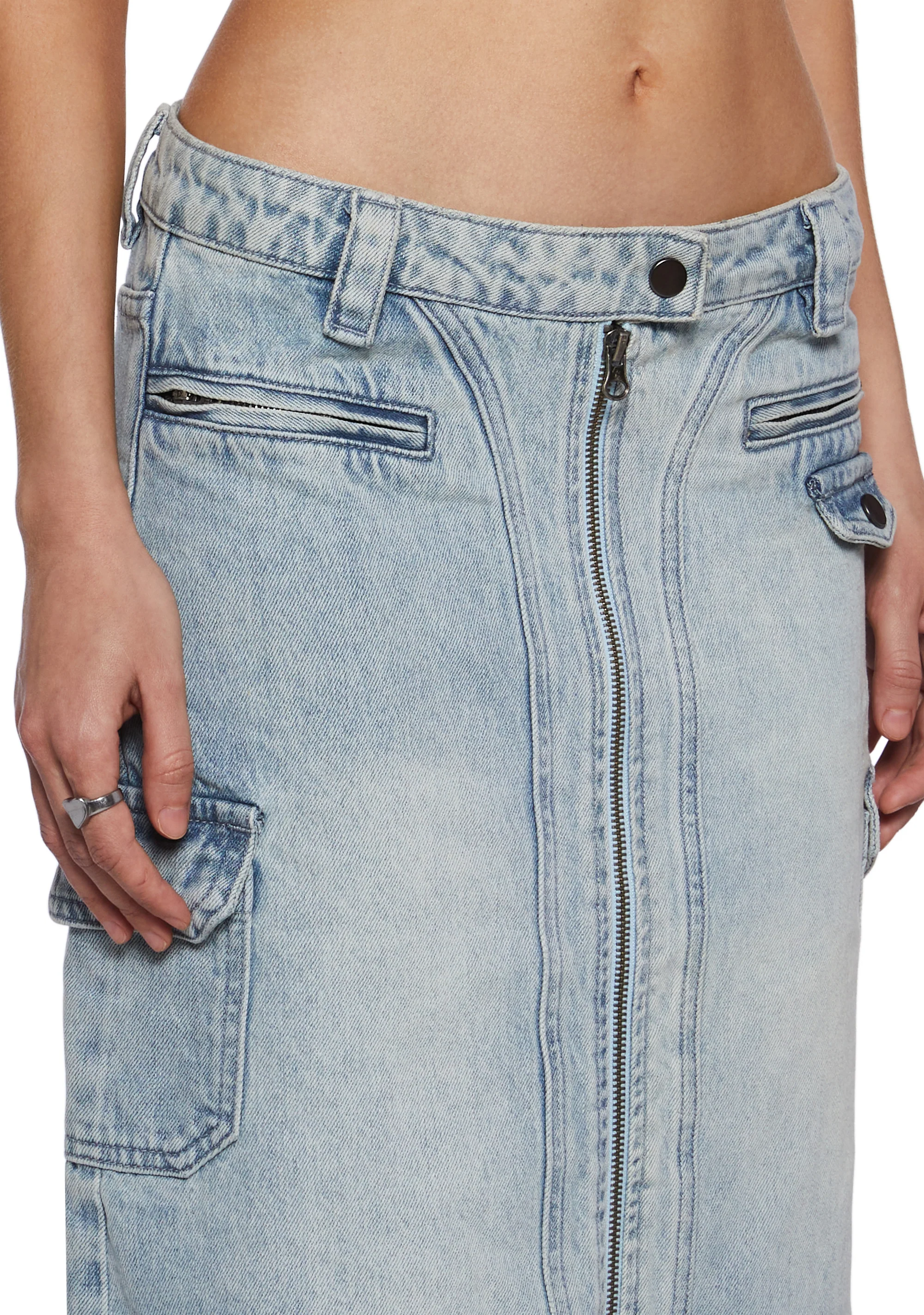 Camille Denim Midi Cargo Skirt - Image 5