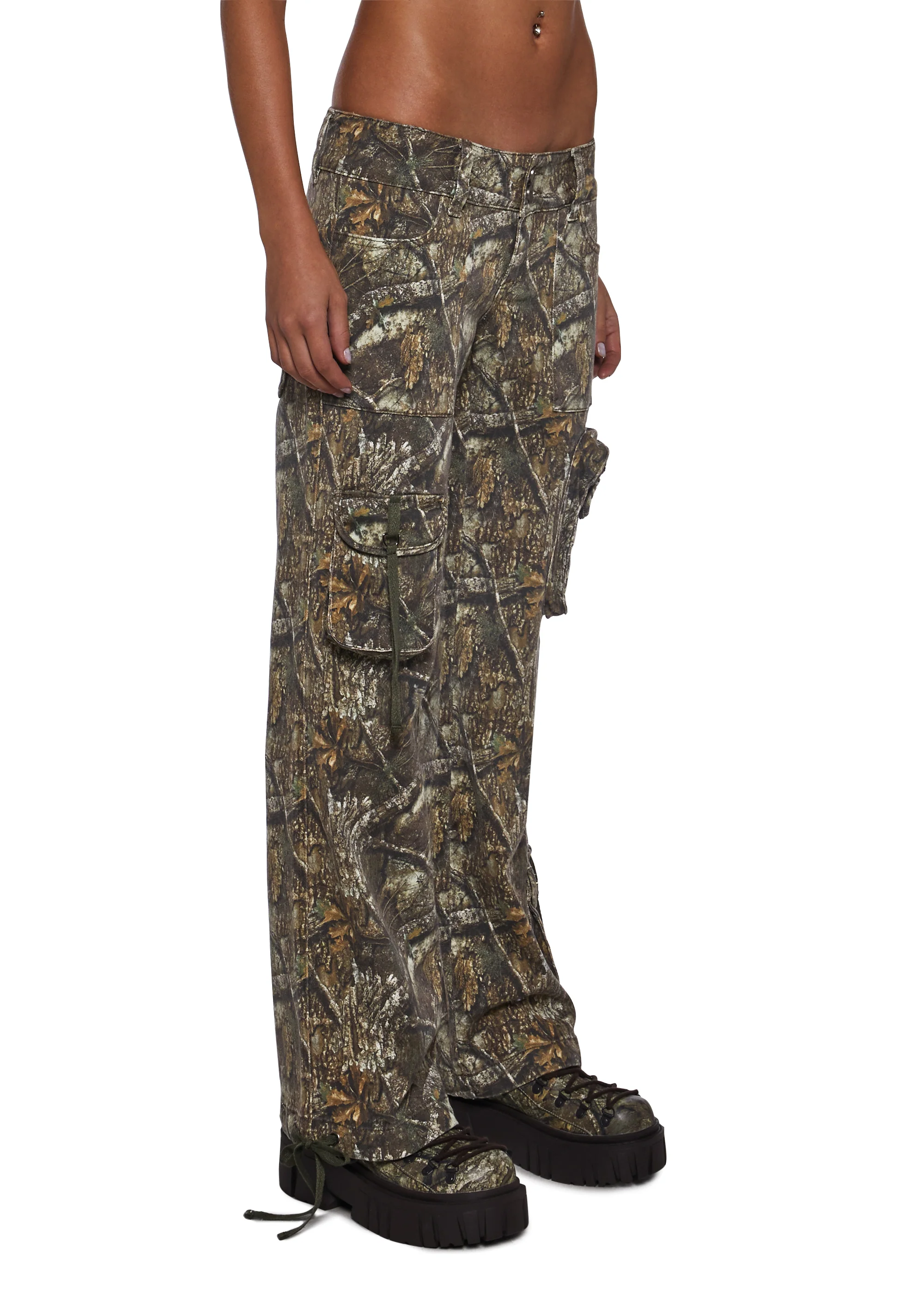 Camo Low Rise Cargo Jeans - Image 3