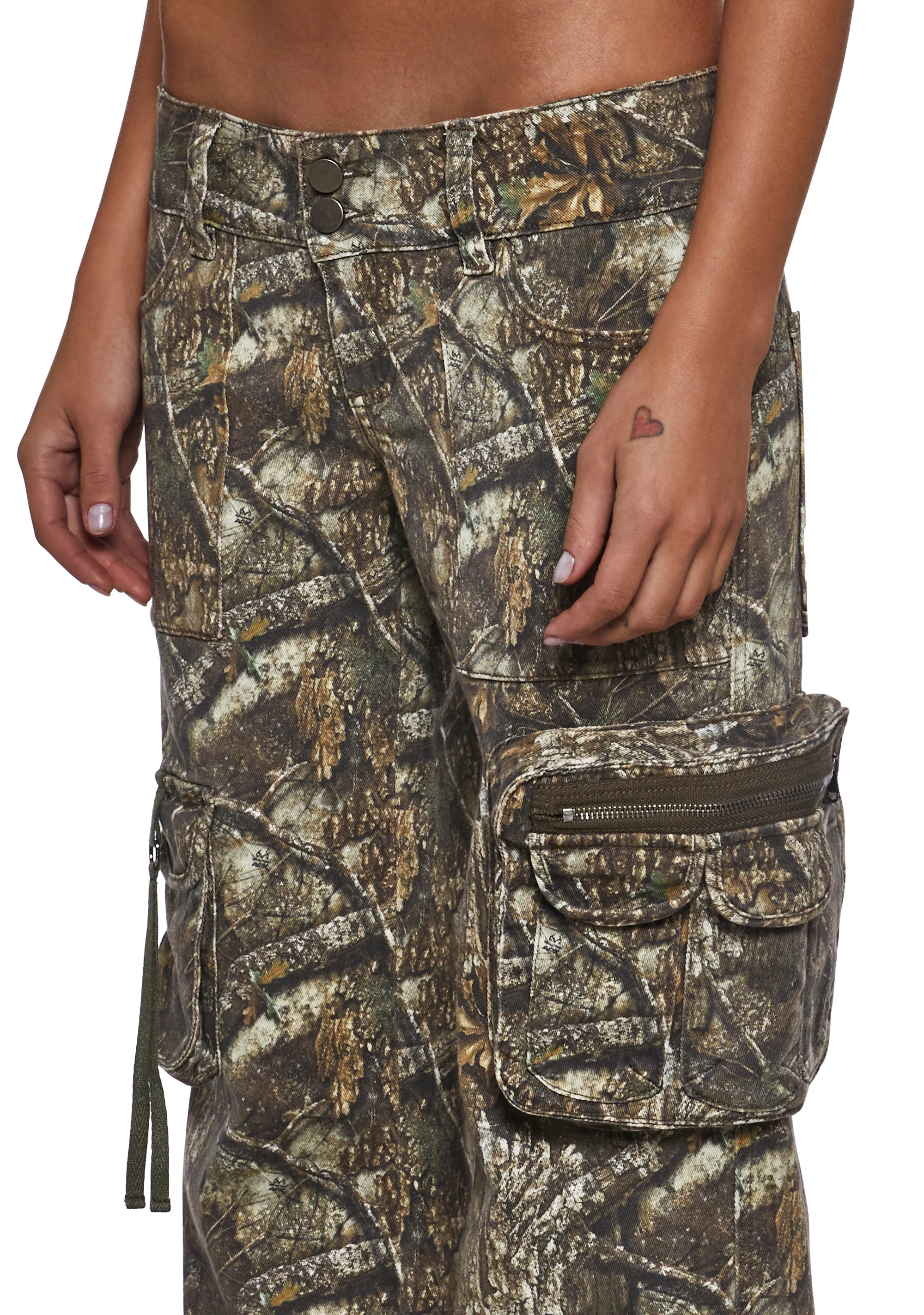 Camo Low Rise Cargo Jeans - Image 5