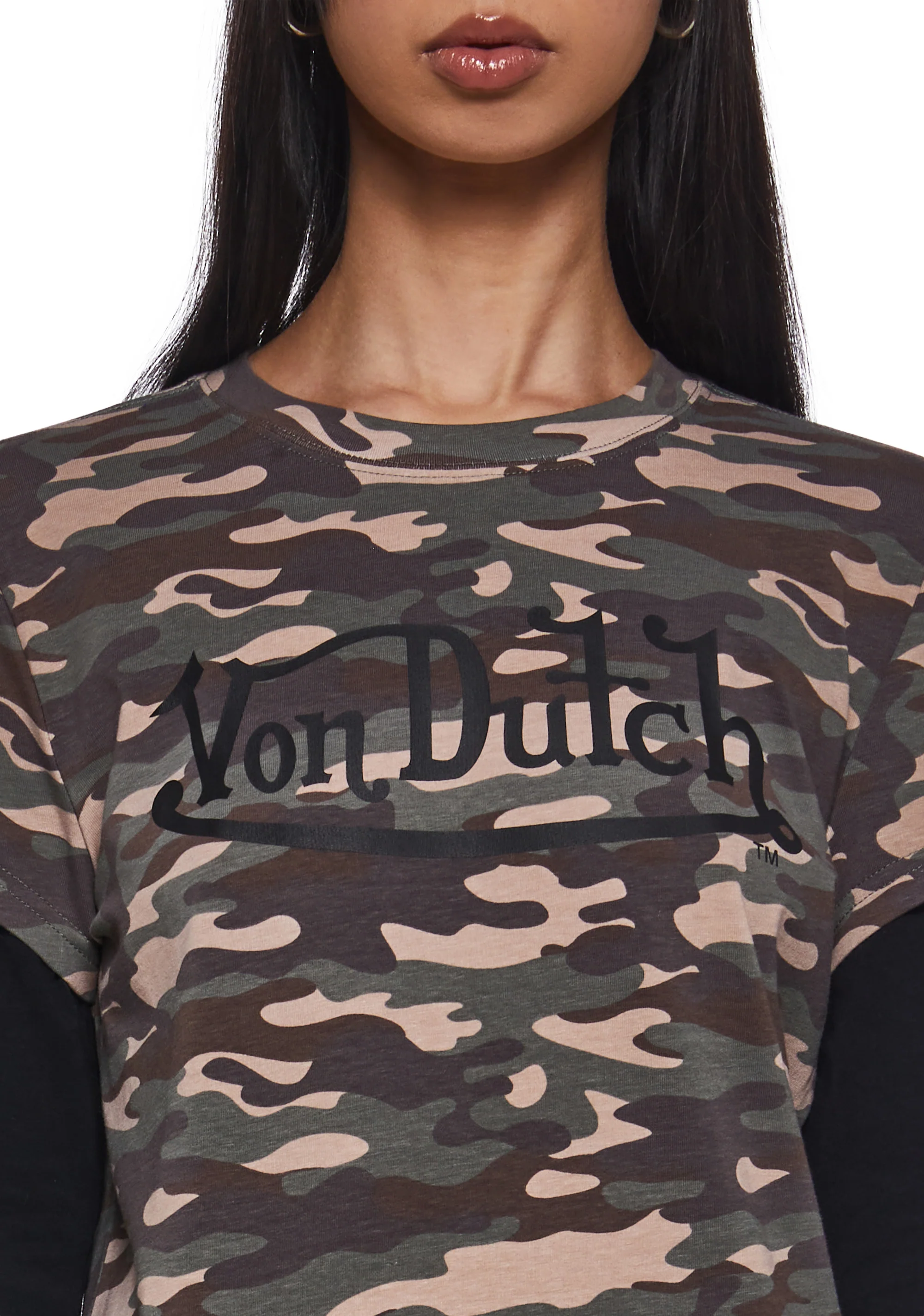 Camo Twofer Long Sleeve Top - Image 5