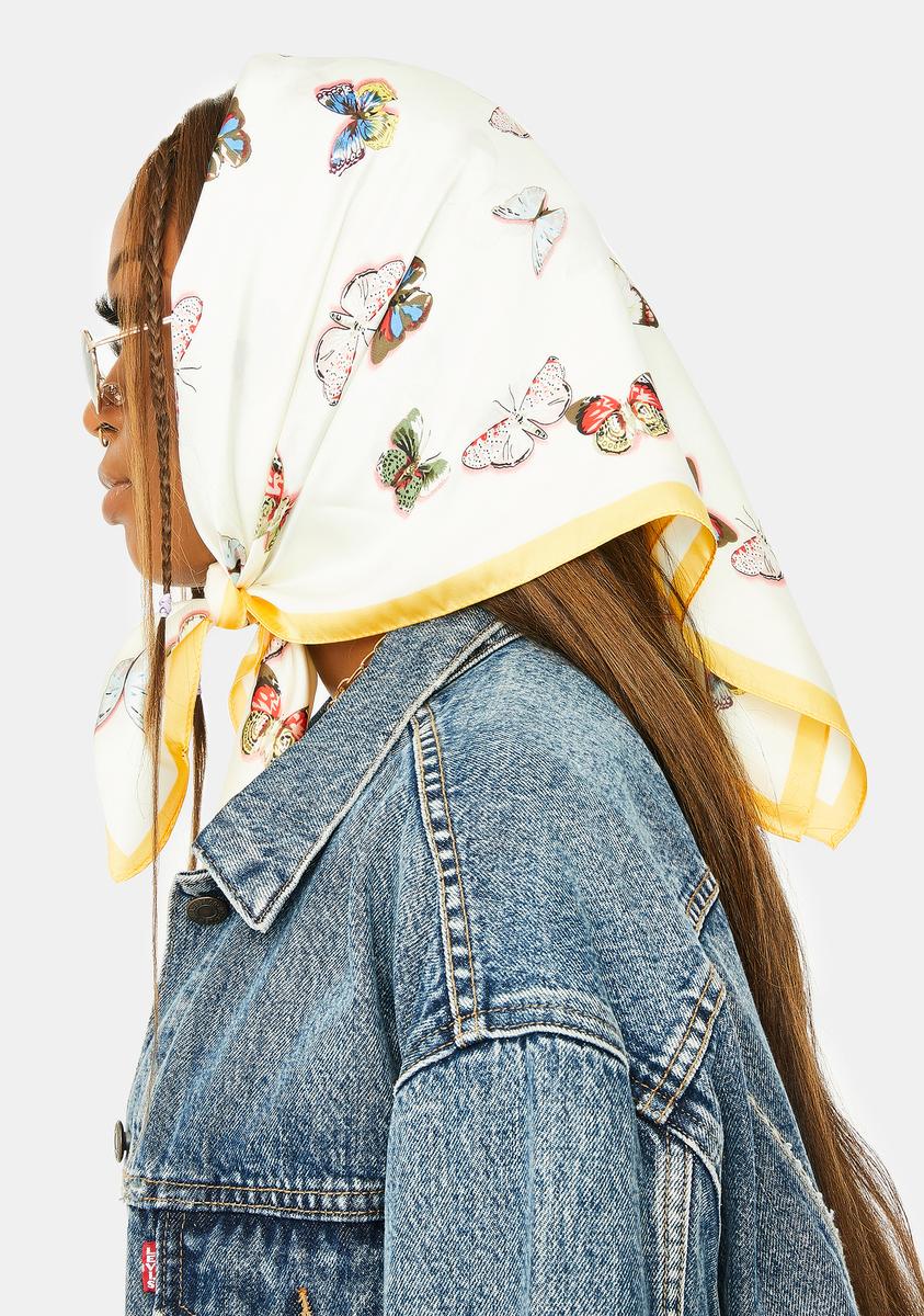 Canary Take To The Wind Satin Butterfly Scarf - Image 4