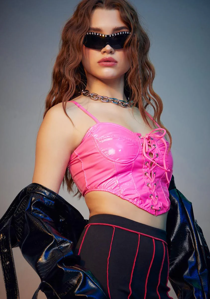 Candy Bad Behavior Vinyl Corset Top - Image 2