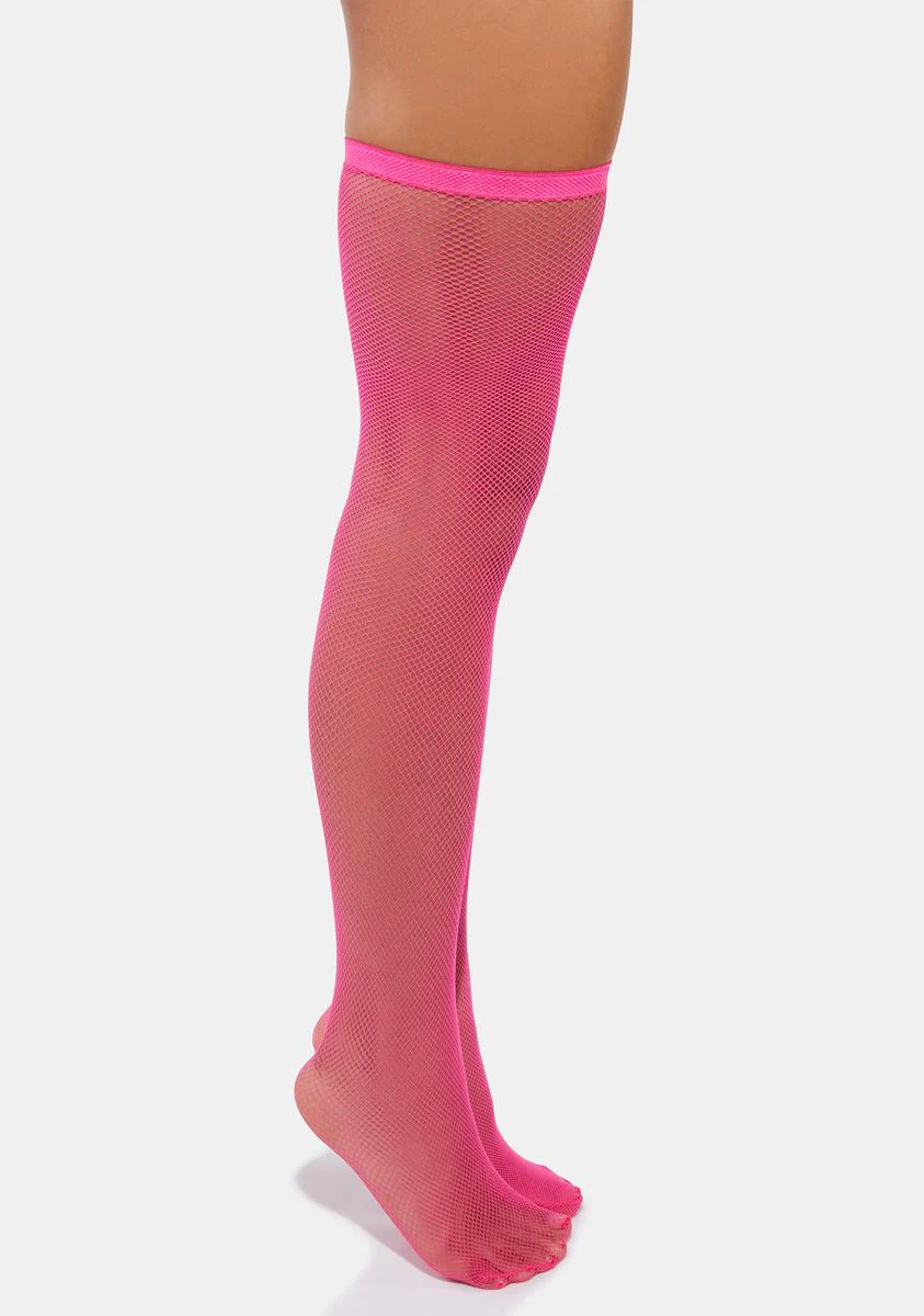 Candy Dare It Spandex Fishnet Thigh Highs - Image 2