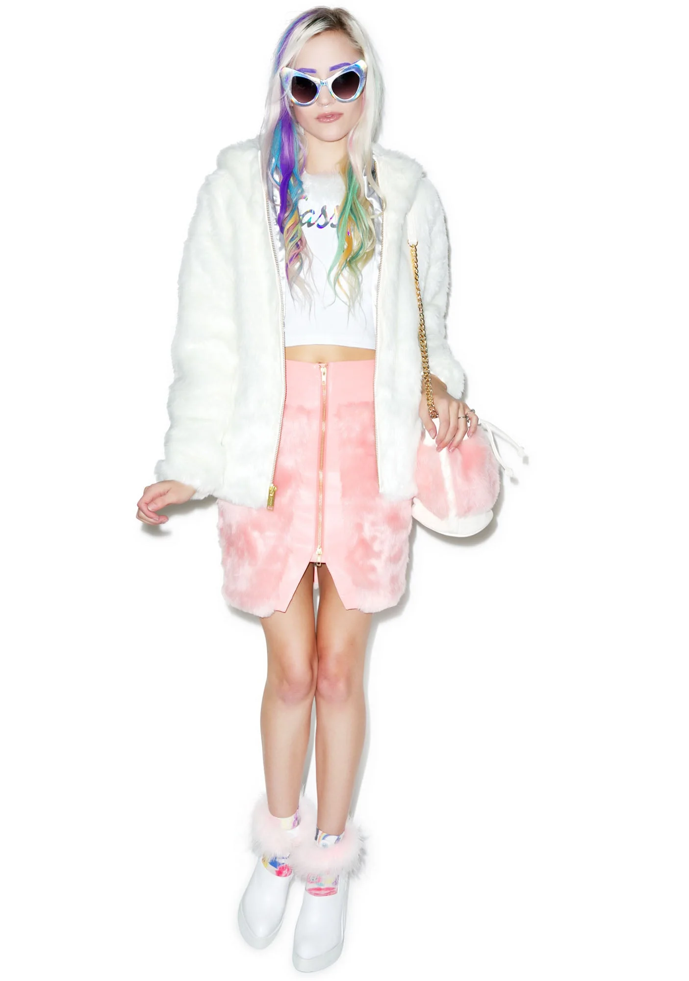 Candy Fur Jacket - Gray - Image 6