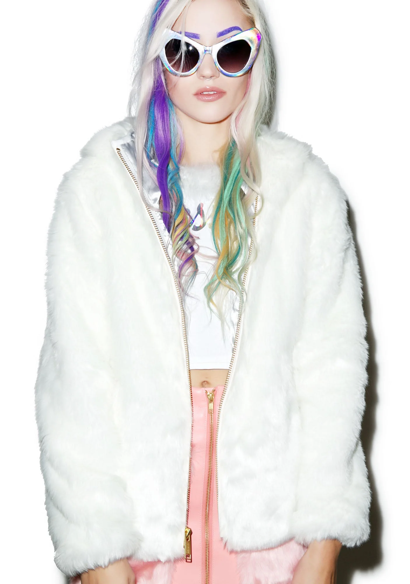 Candy Fur Jacket - Gray - Image 8
