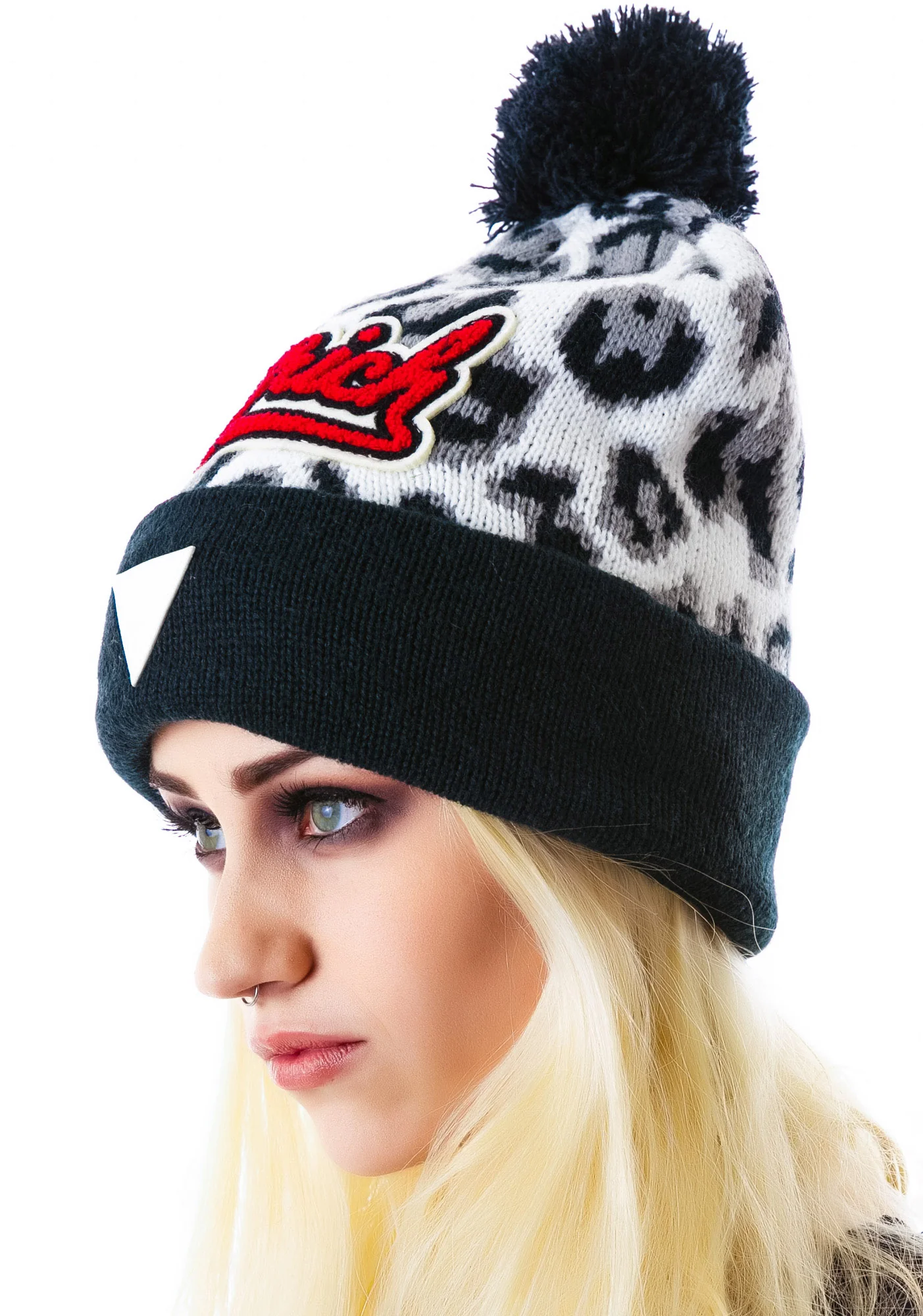 Candy Leopard Knit Beanie - Image 4