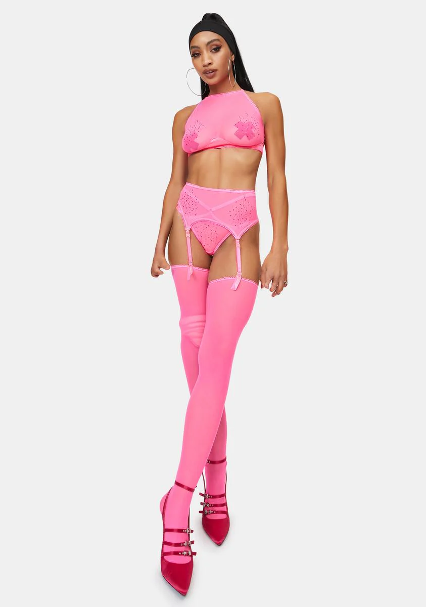 Candy Lust With Luxury Sheer 3-Piece Garter Set - Image 3