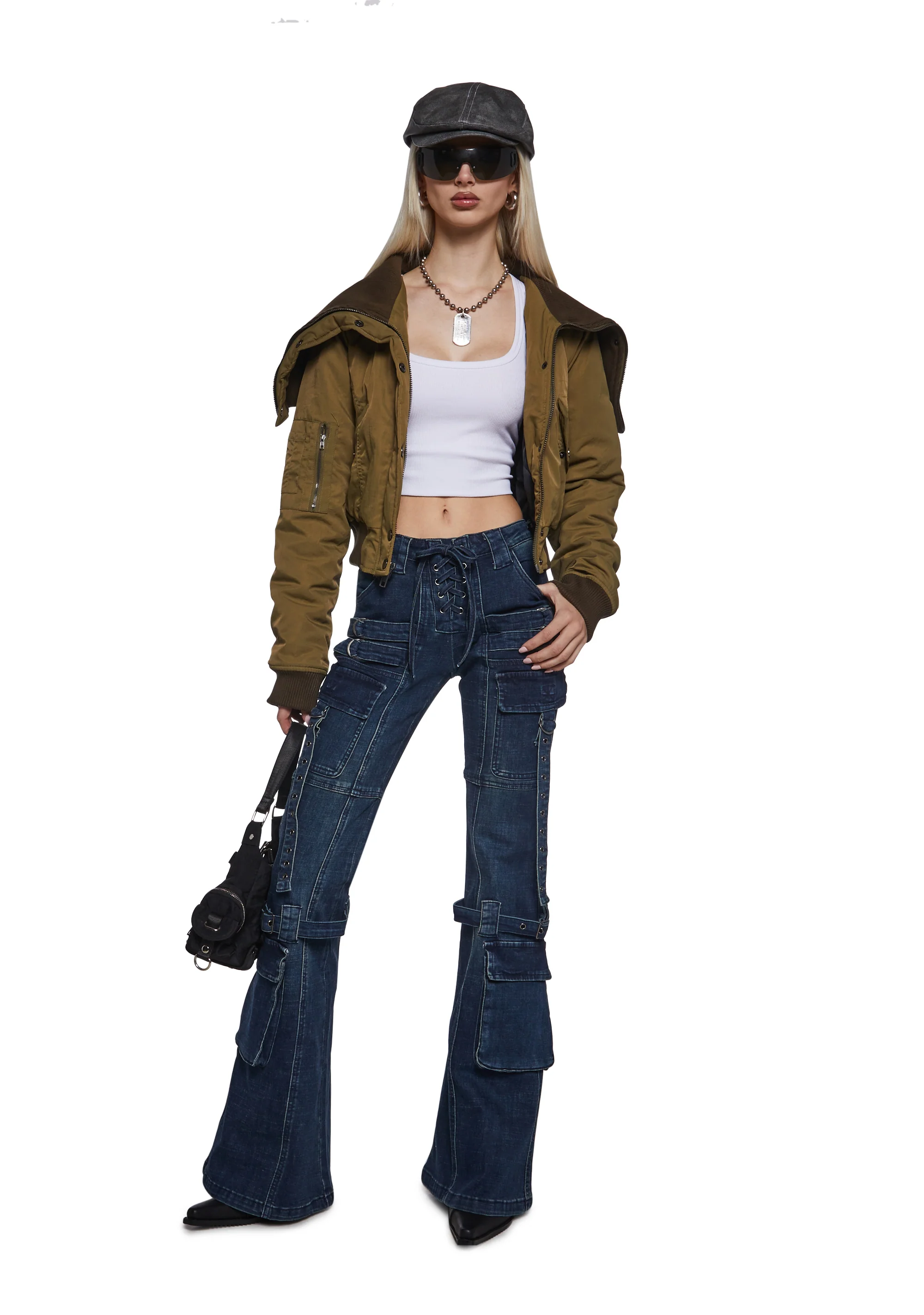 Level Up Cargo Fitted Jeans - Blue - Image 2