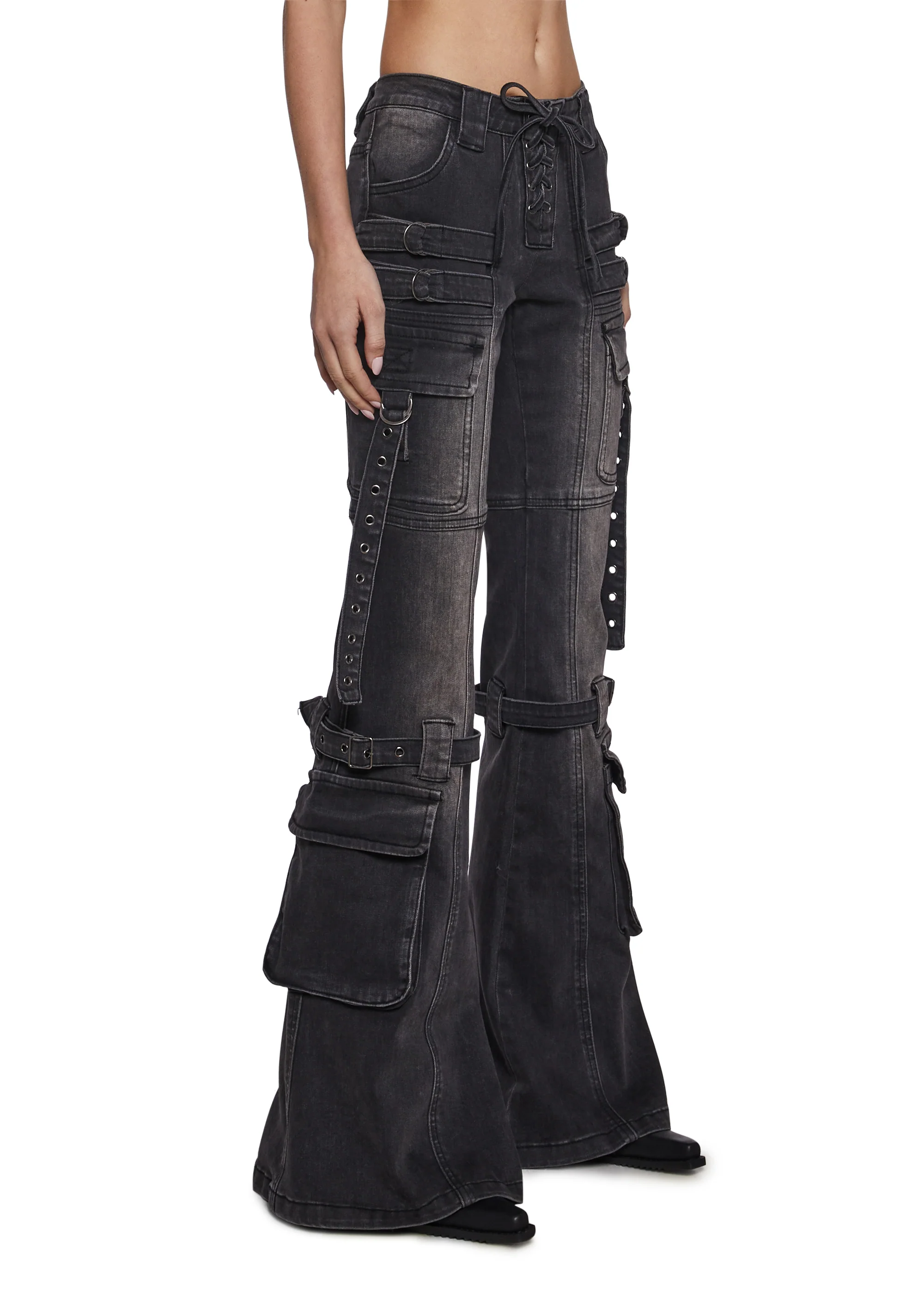 Level Up Cargo Fitted Jeans - Black - Image 3