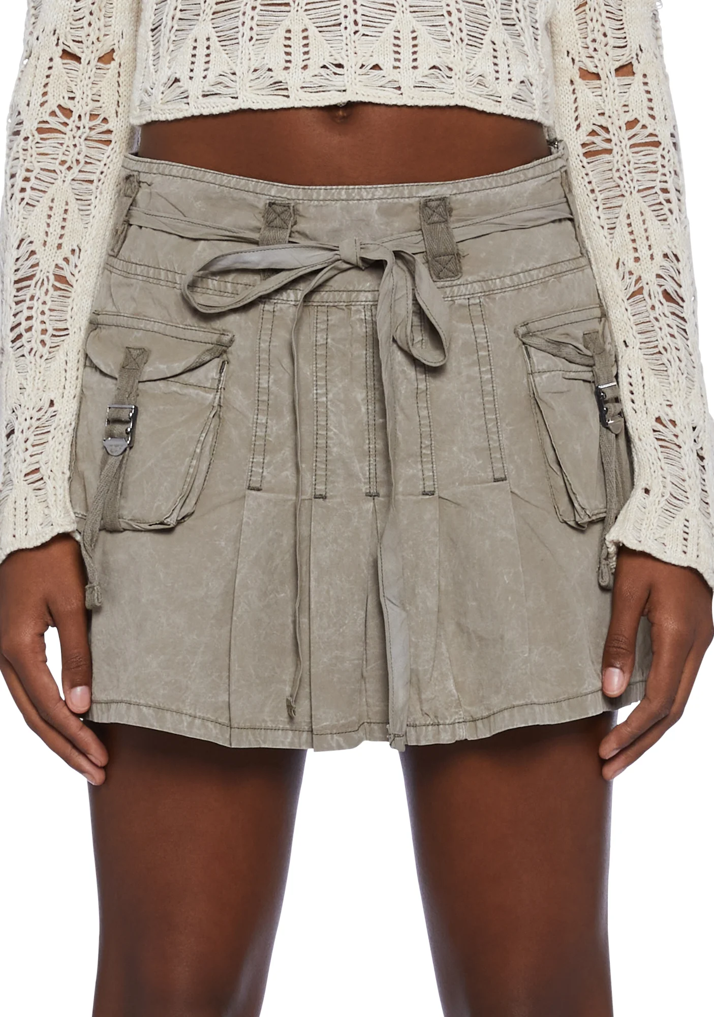 Cargo Pleated Mini Skirt - Image 5