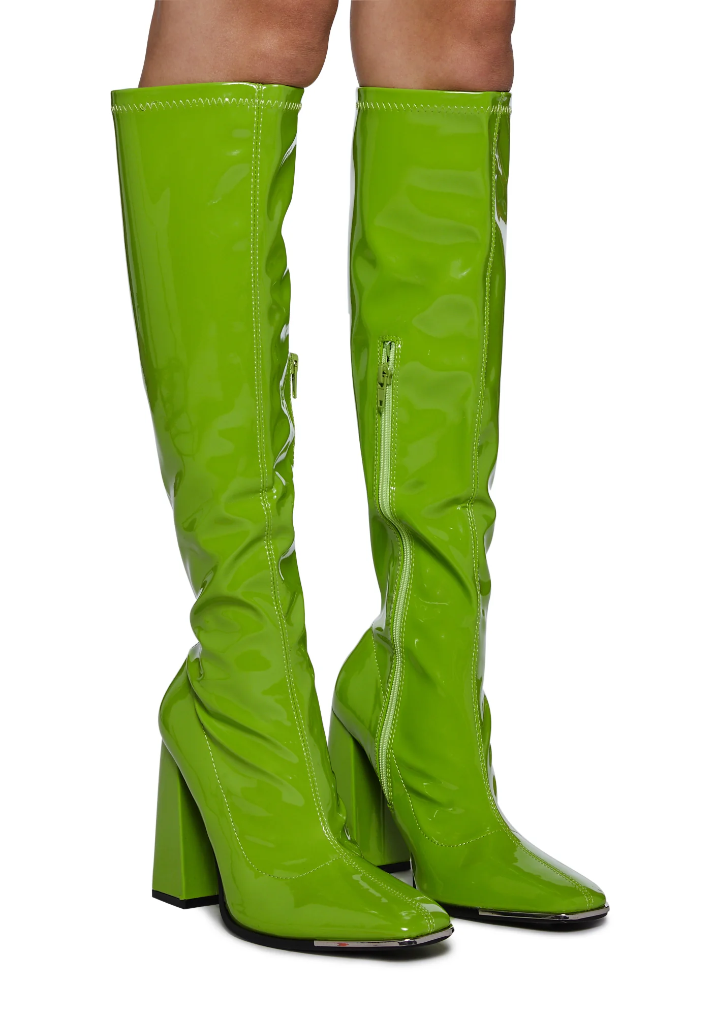 Caryn Knee High Boots - Lime - Image 3