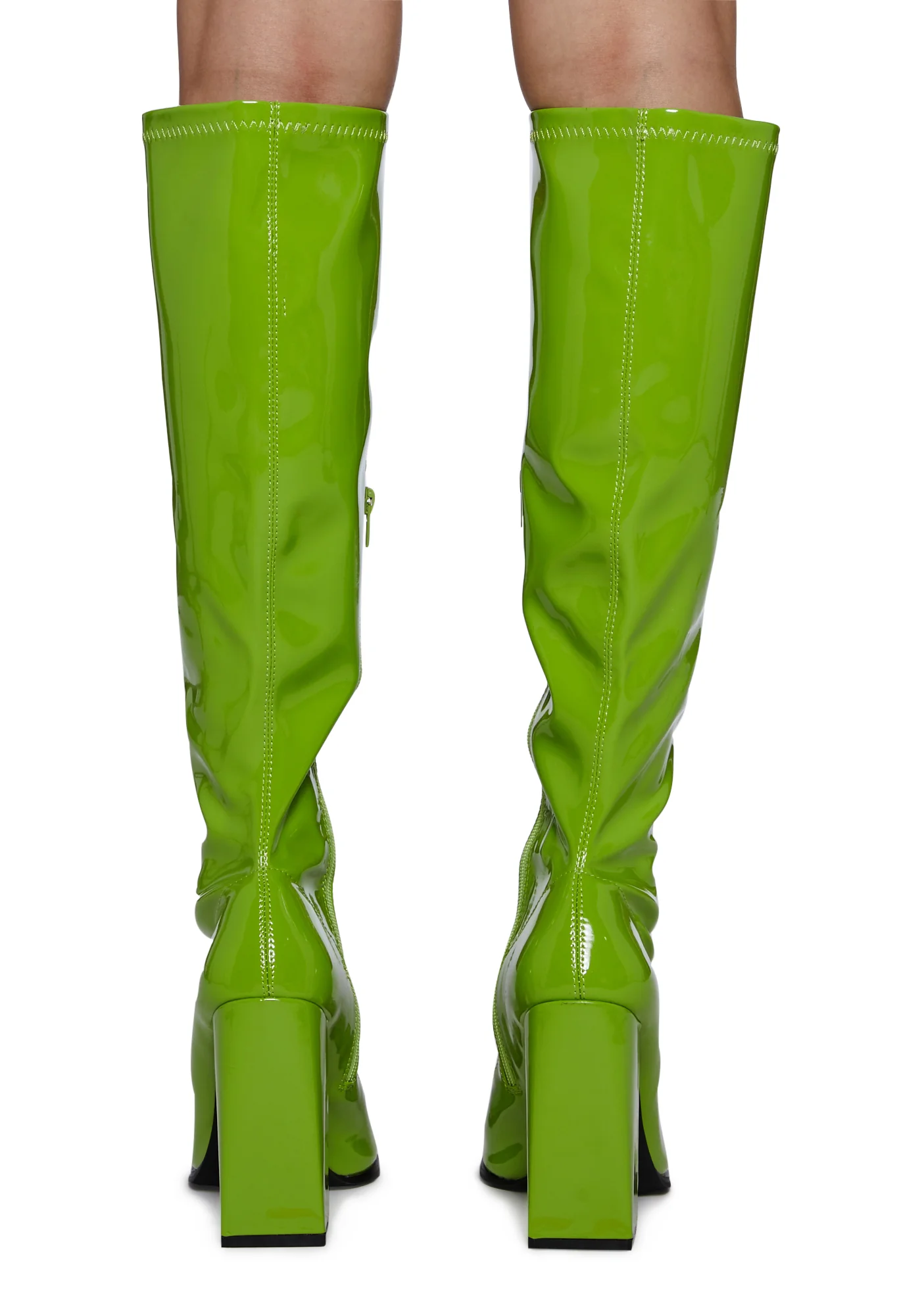 Caryn Knee High Boots - Lime - Image 4
