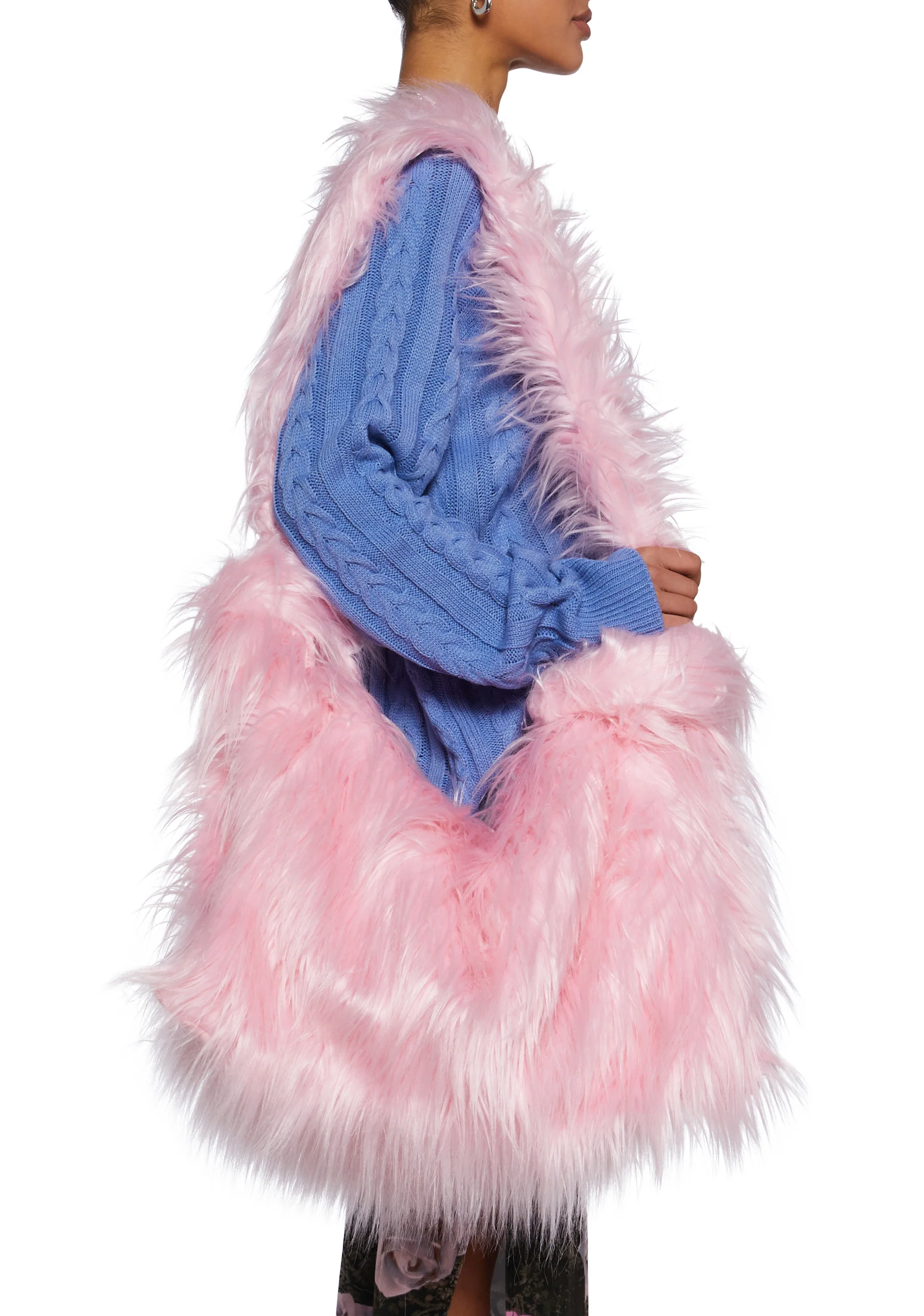 Case Of The Grumpies Fuzzy XXL Messenger Bag - Pink - Image 2