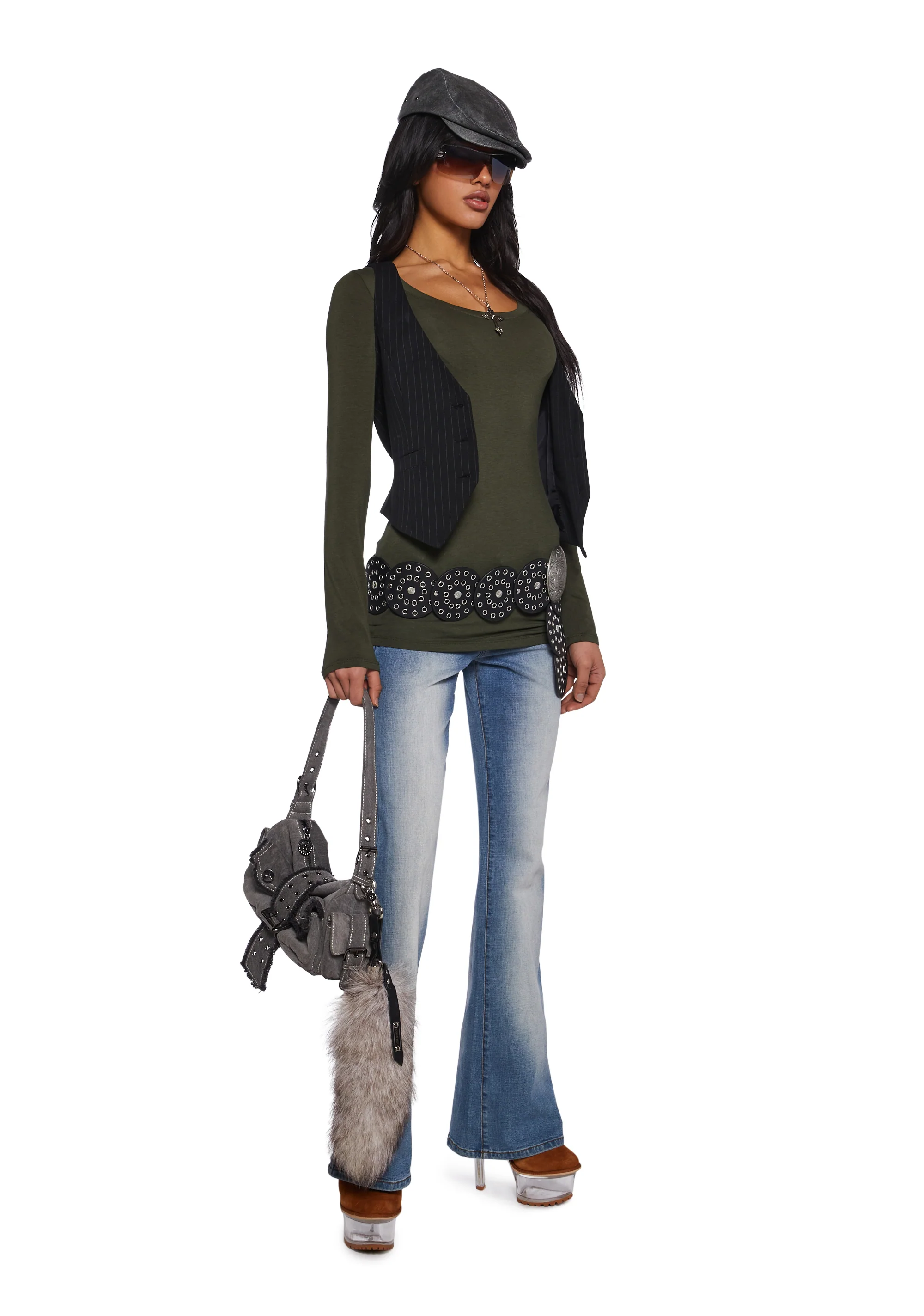 Casual Meetups Long Sleeve Top - Olive - Image 2