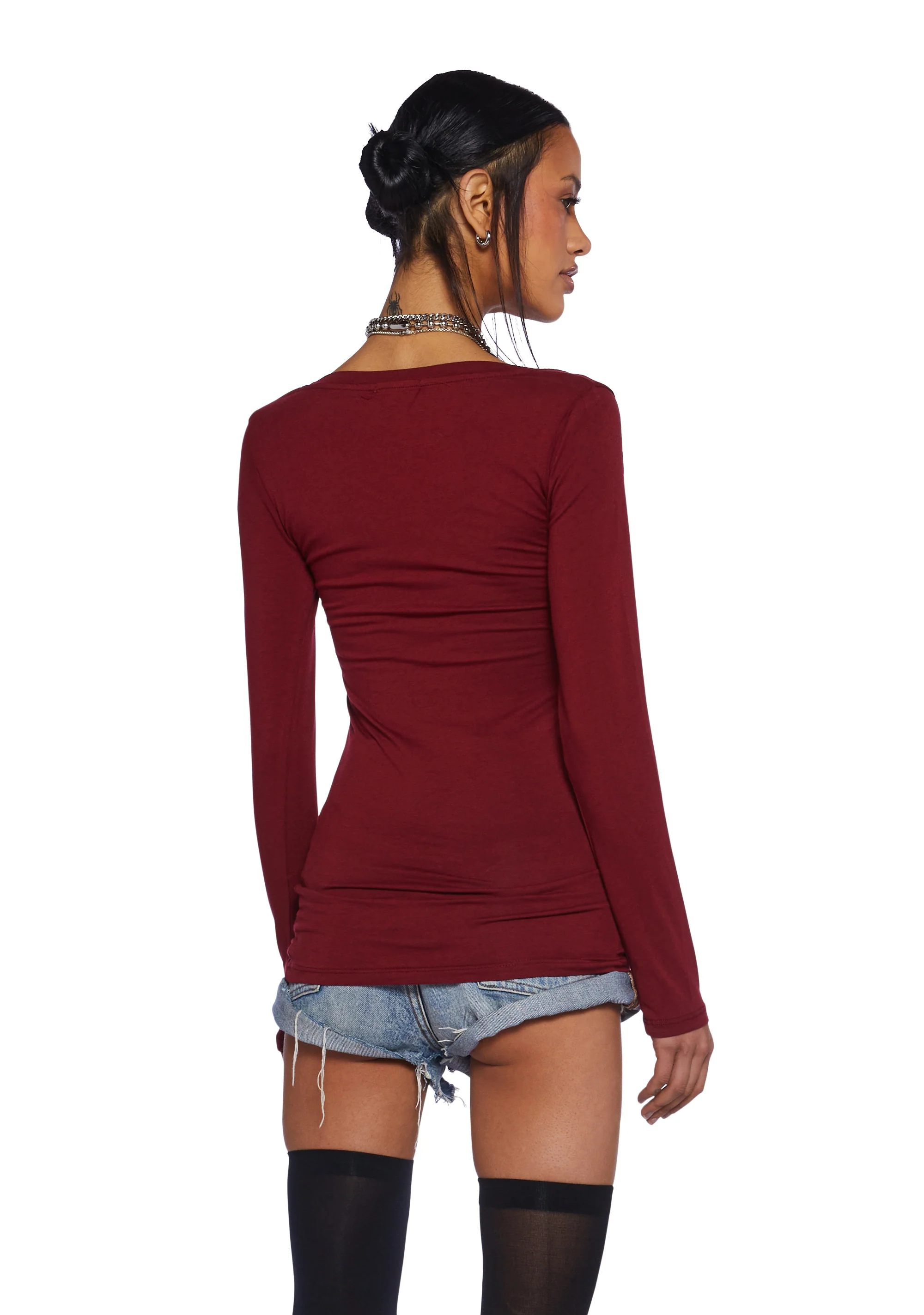 Casual Meetups Long Sleeve Top - Red - Image 2