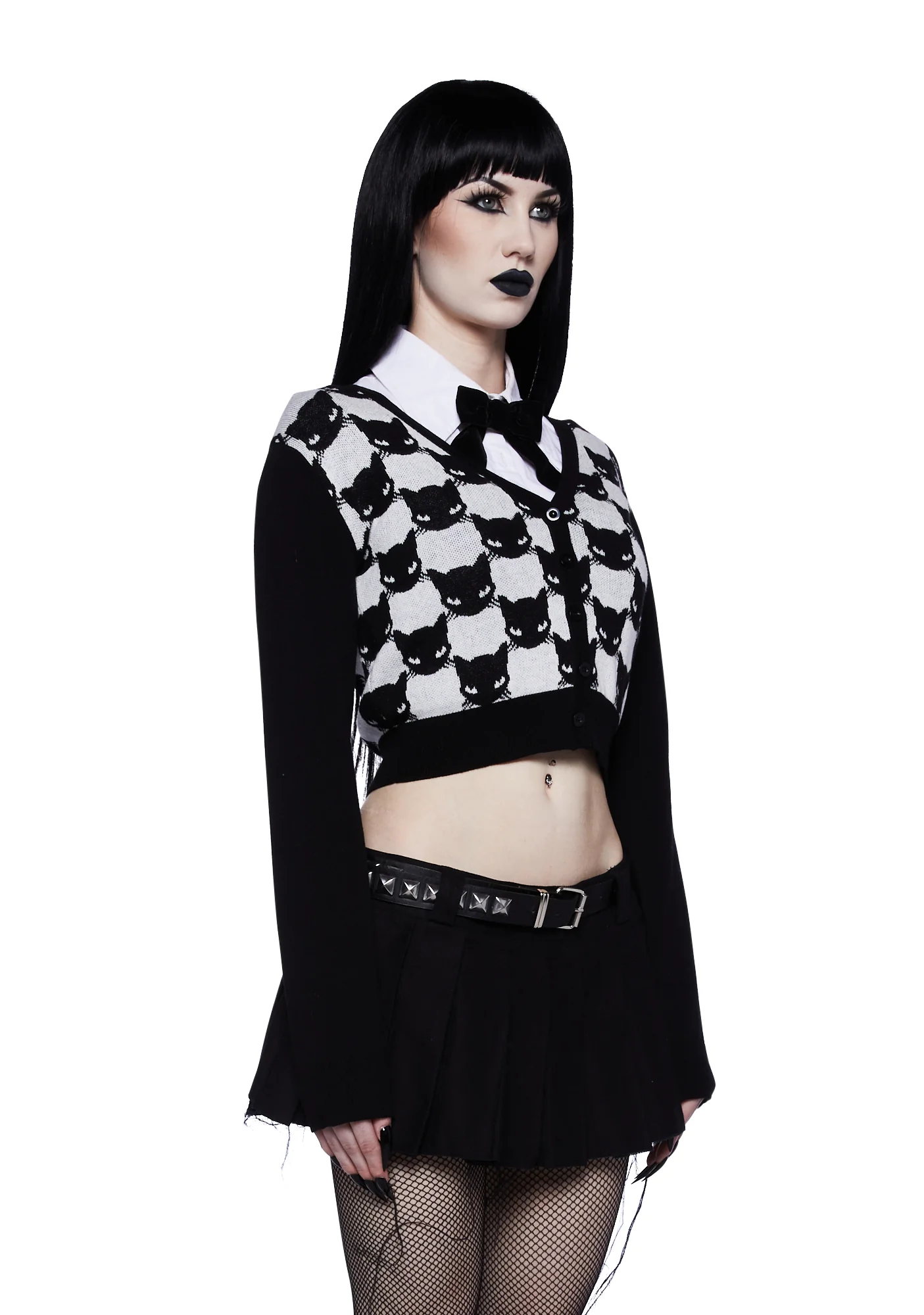 Cat Bandit Cropped Cardigan - Image 3