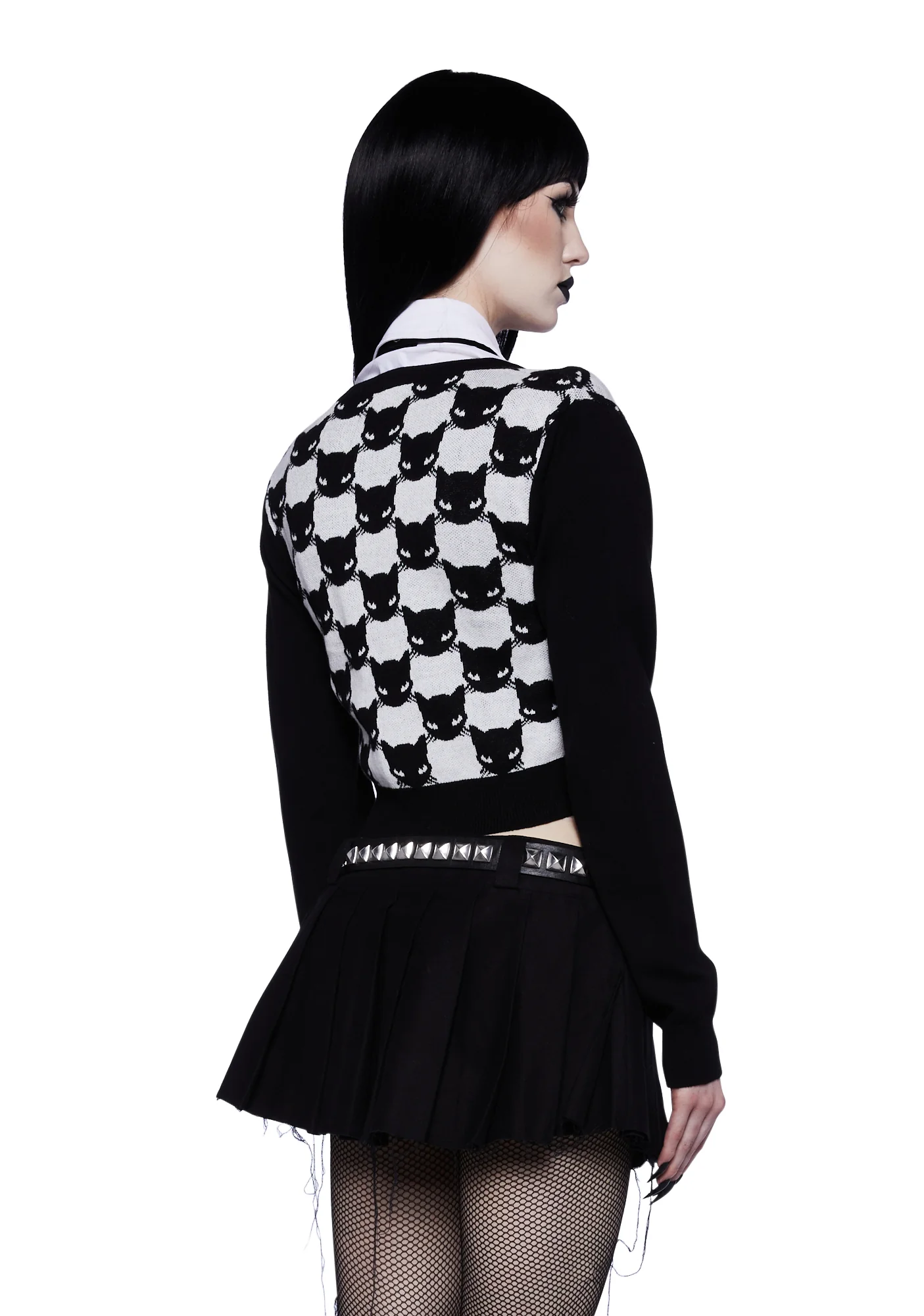 Cat Bandit Cropped Cardigan - Image 4