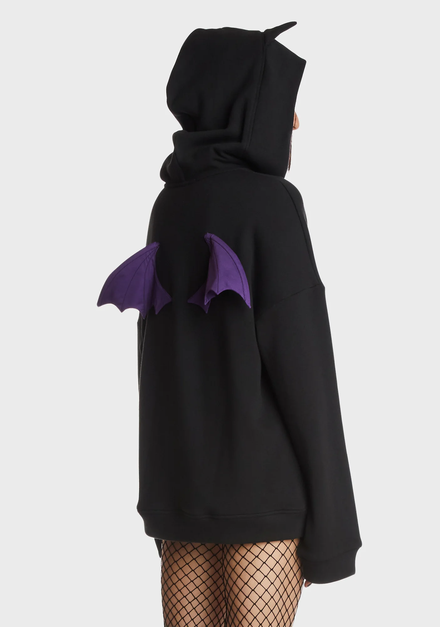 Cat Ear Bell Sleeves Hooded Zip Dress - Image 3