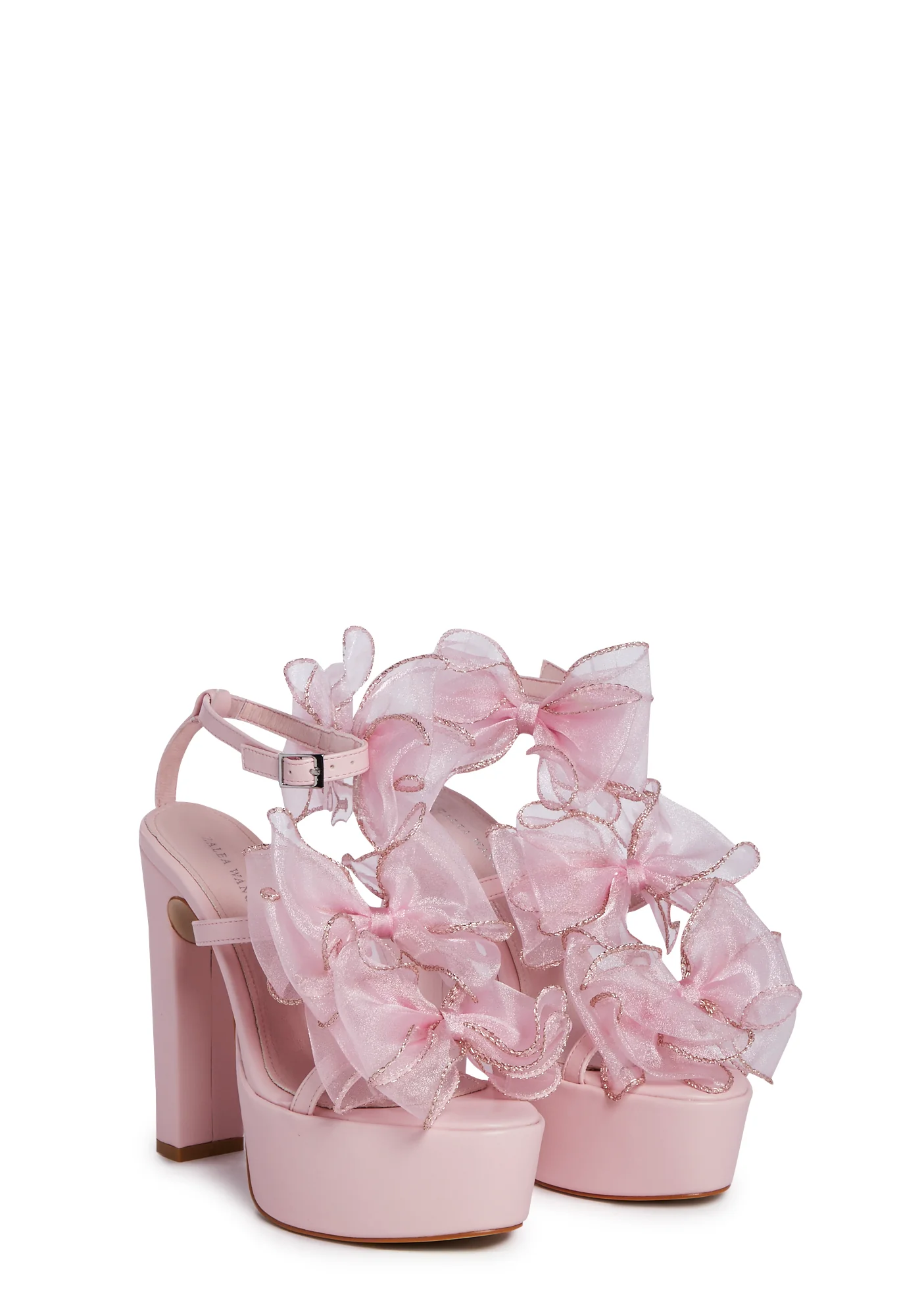 Caterina Bow Platform Heels- Pink - Image 3