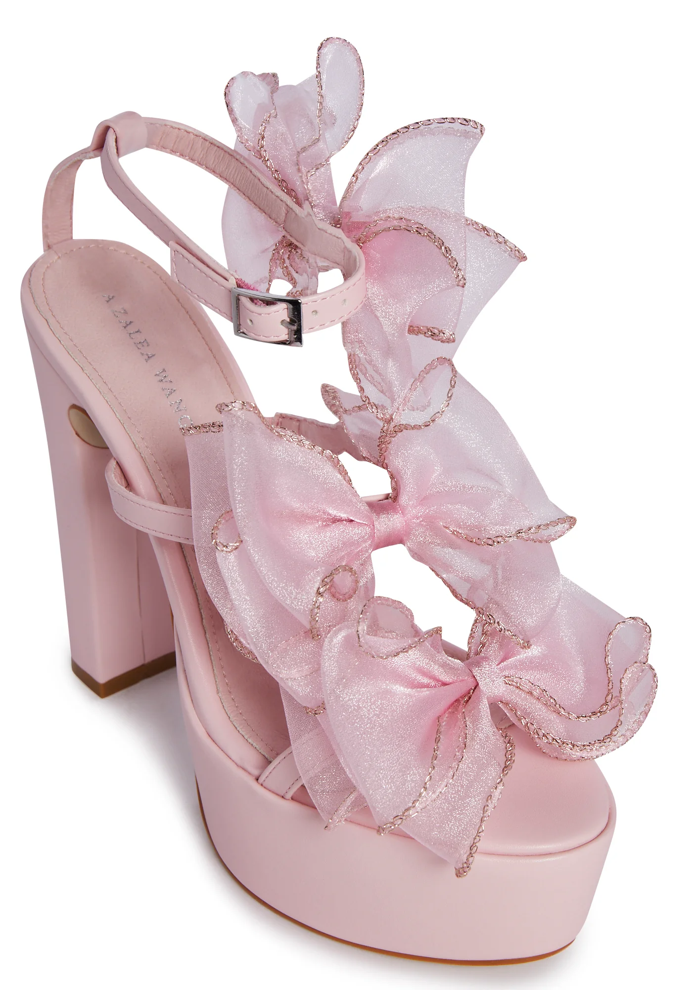 Caterina Bow Platform Heels- Pink - Image 4