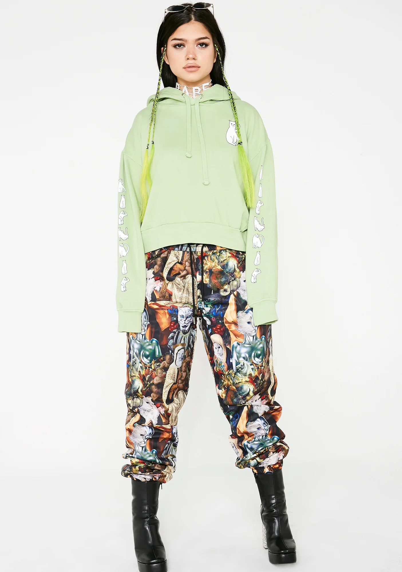 Cats Crop Hoodie - Image 2