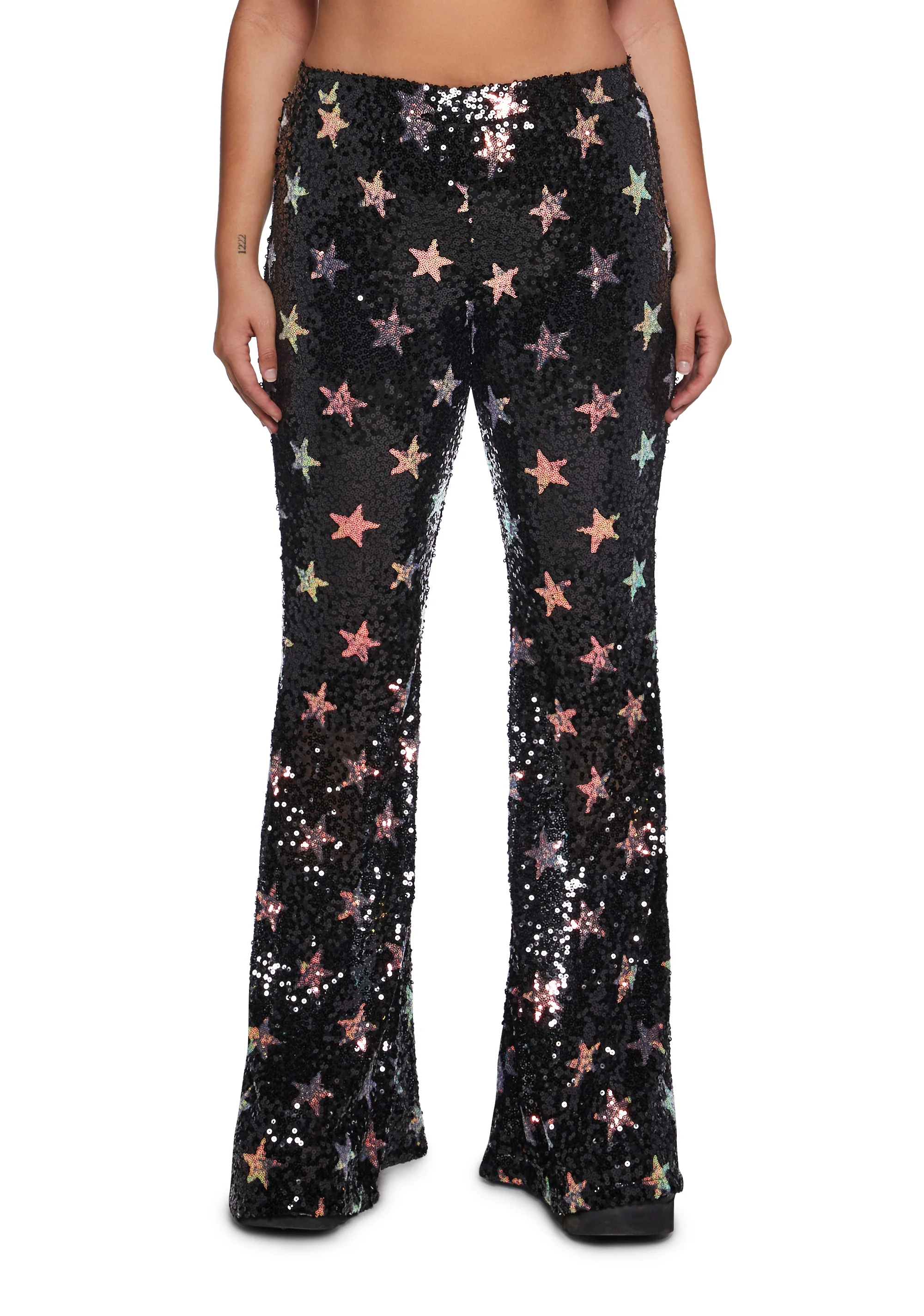 Celestial Groove Sequin Flare Pants - Image 2