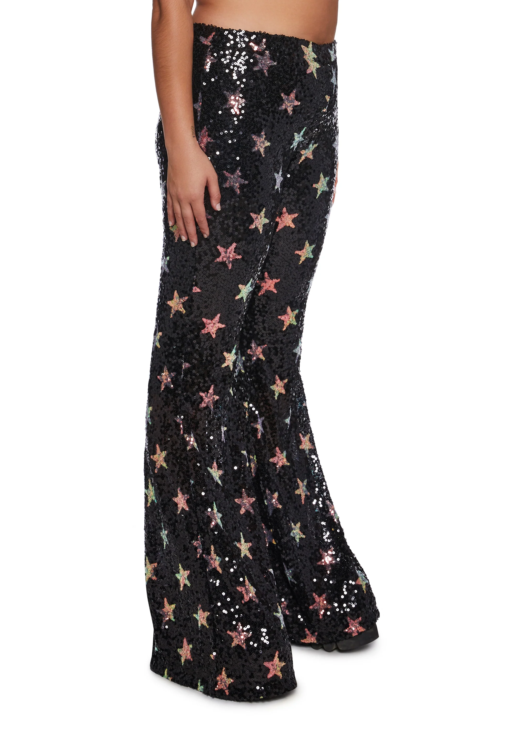Celestial Groove Sequin Flare Pants - Image 8