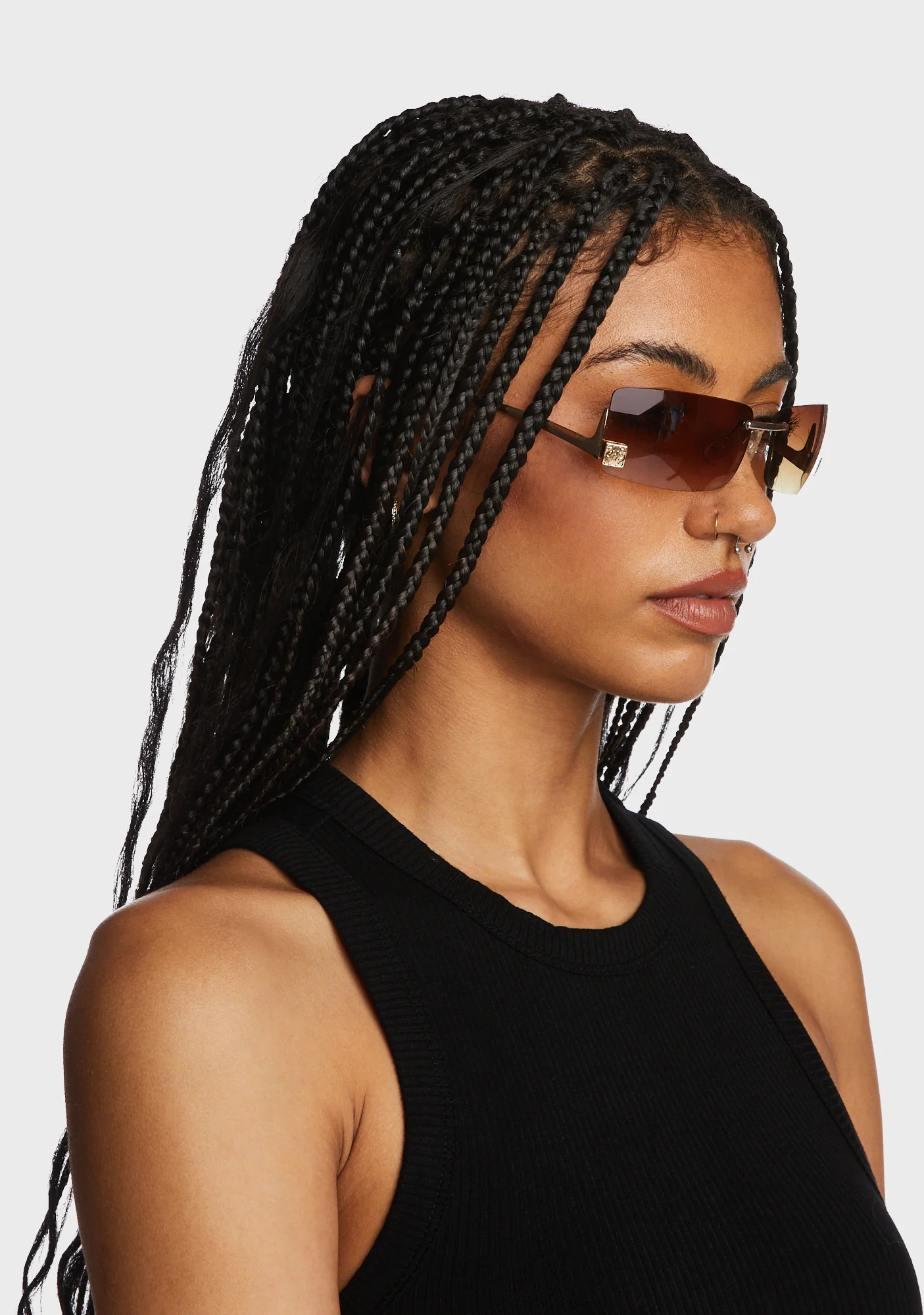 Century Oversized Sunglasses - Brown - Image 2