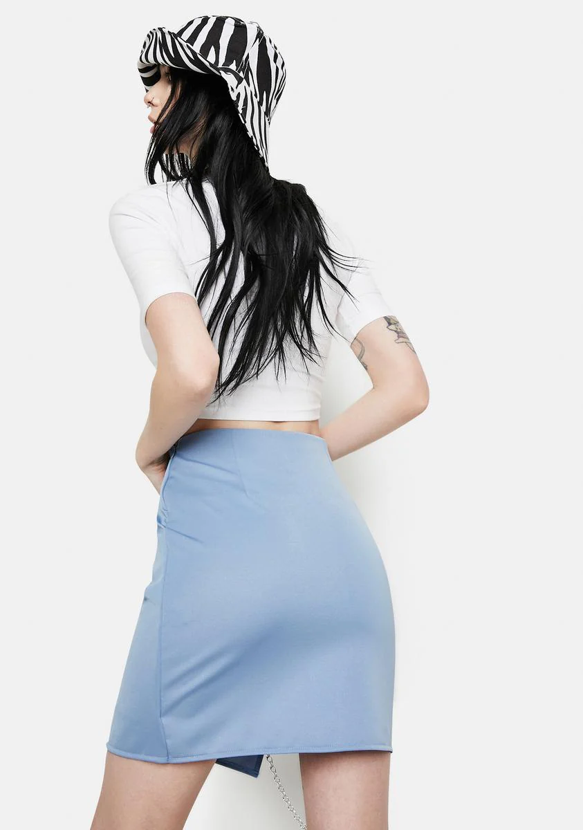 Chain Tie Lake Blue Skirt - Image 4