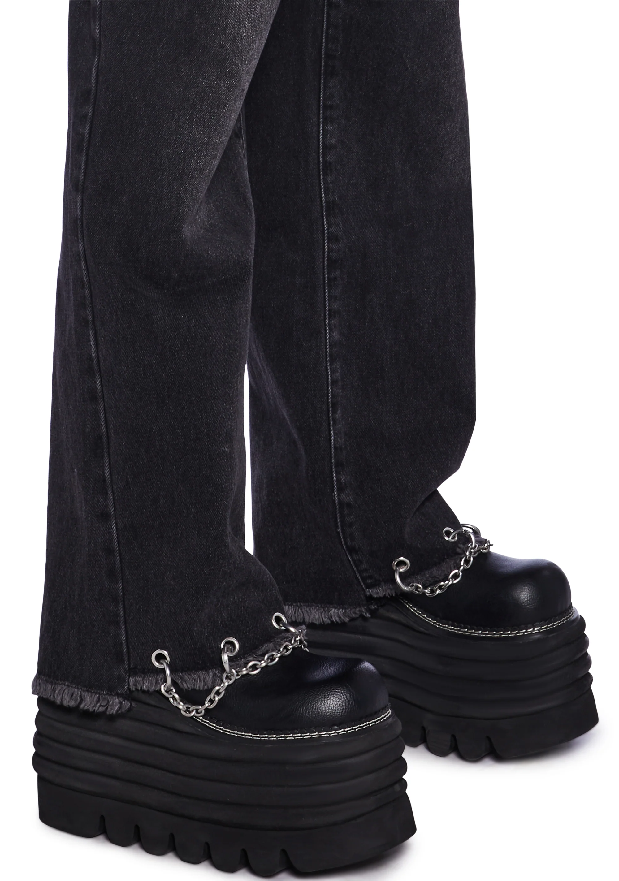 Chained Straight Leg Cropped Jeans - Image 5